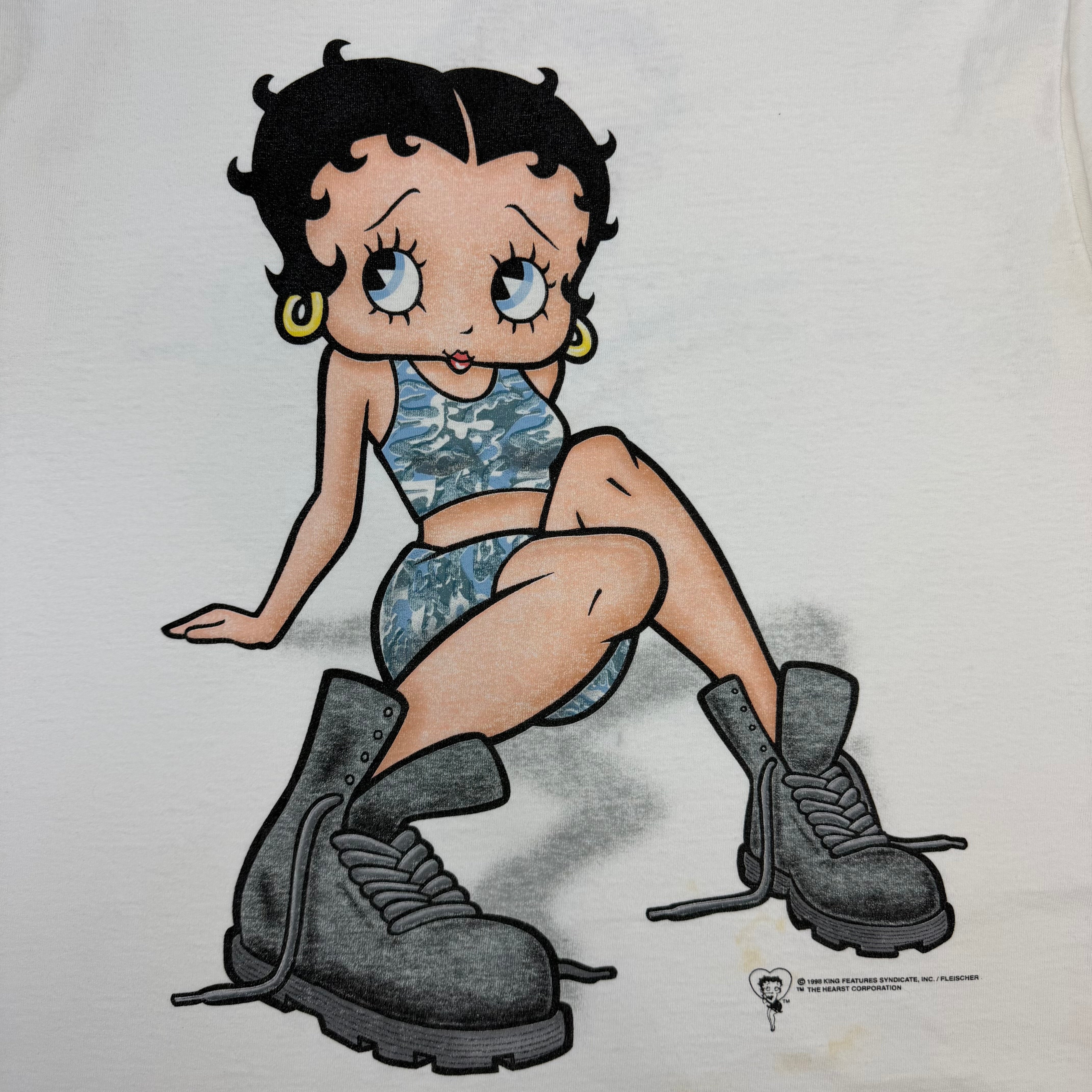 1998 Betty Boop Military Tee White
