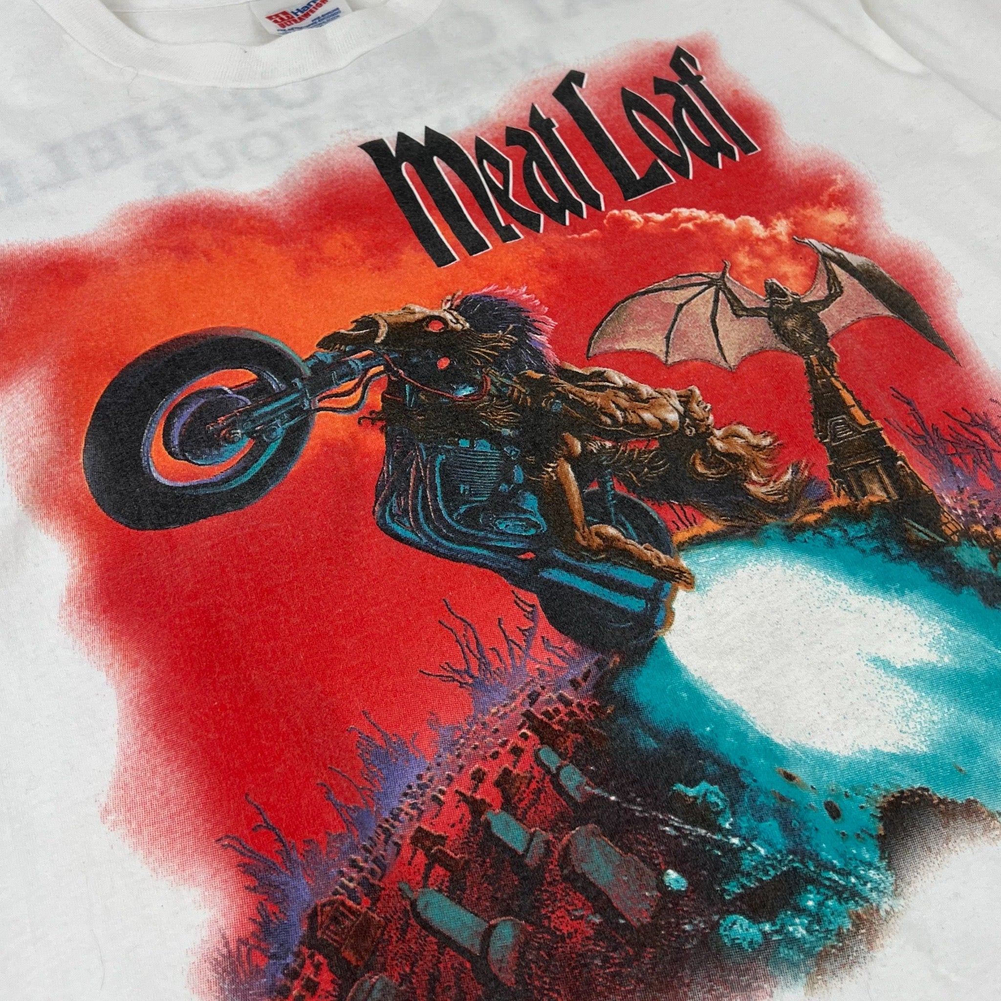 1994 Meat Loaf Bat Out Of Hell Tee White