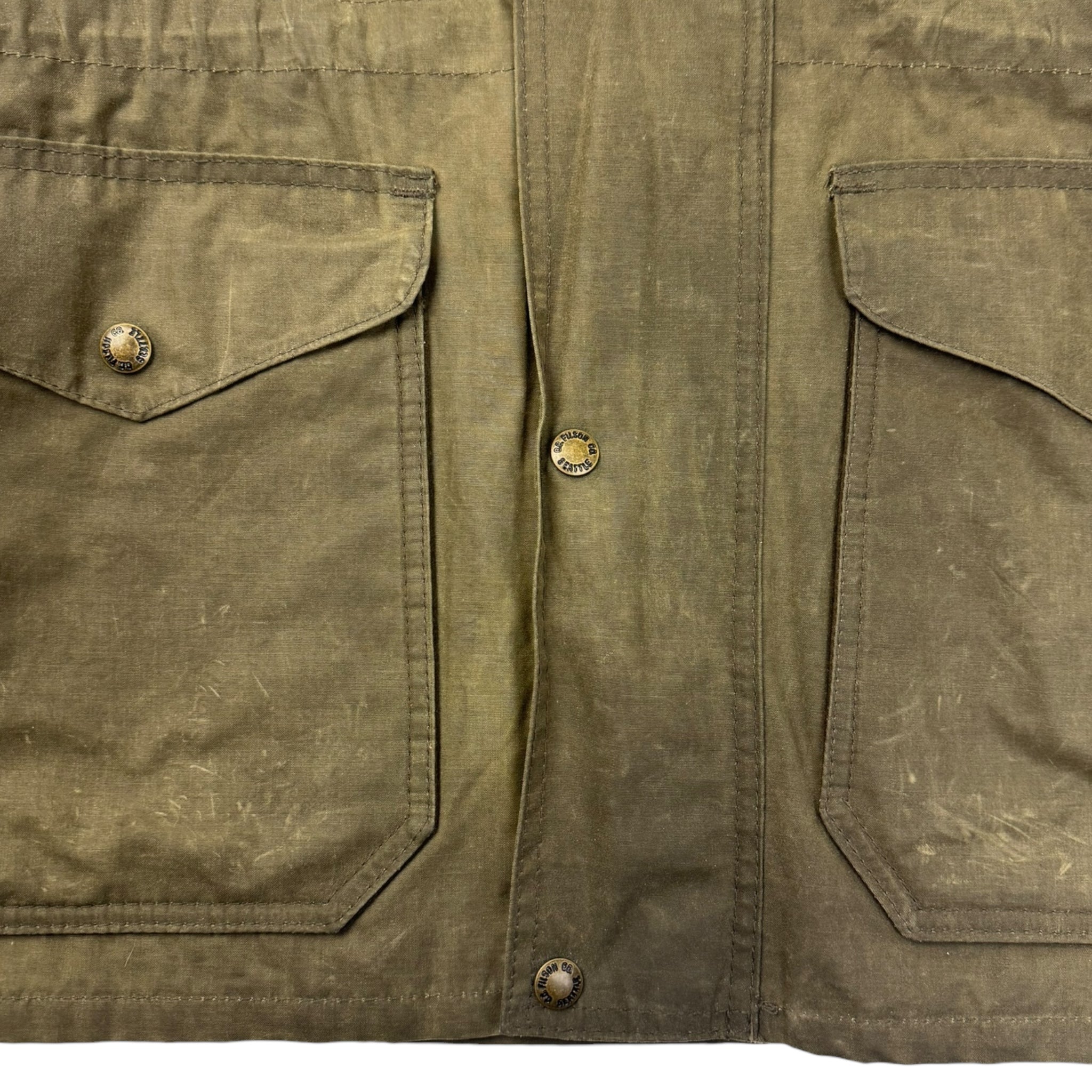 Vintage Filson Cover Cloth Mile Marker Coat Otter Green