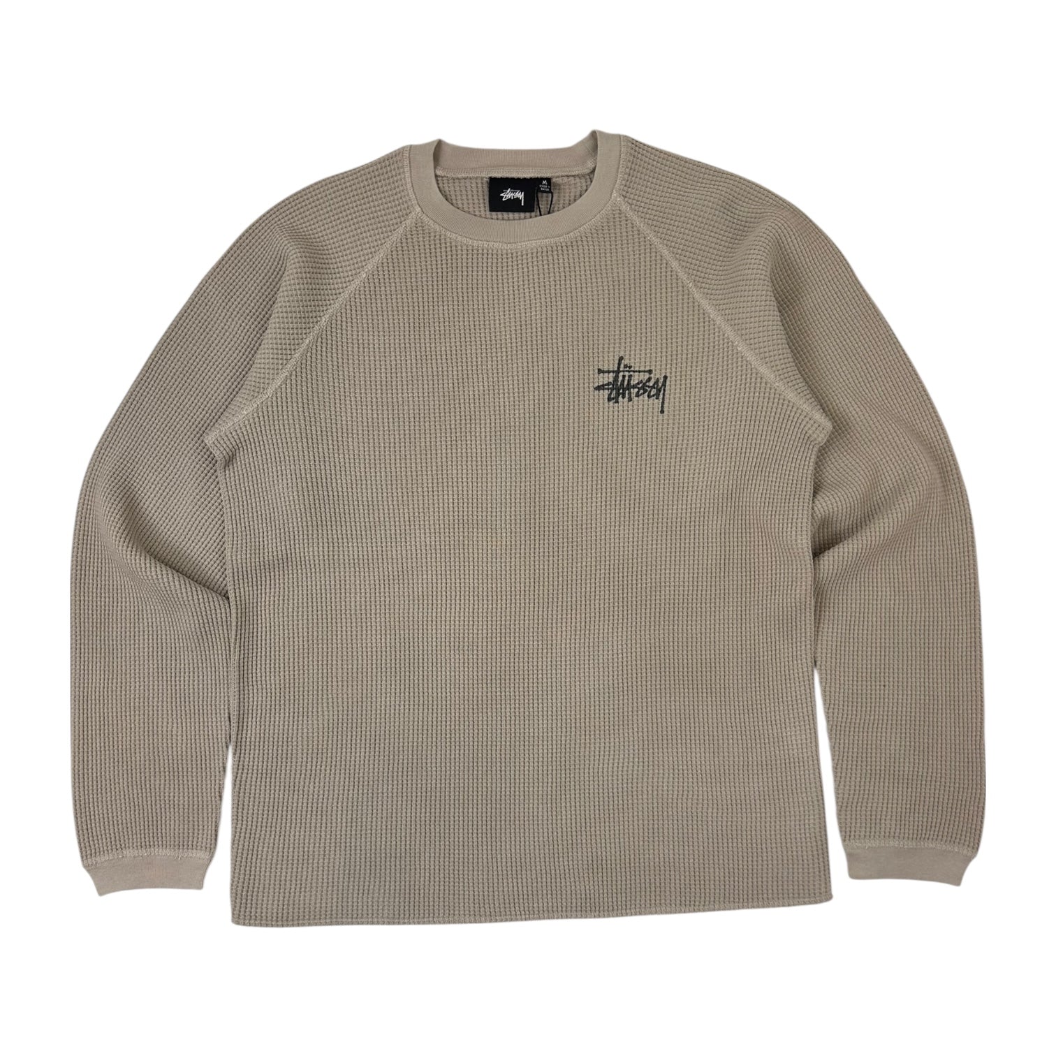 Stussy Basic Logo Raglan Thermal Shirt Bone