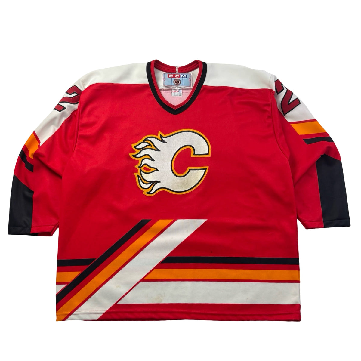 Vintage CCM Calgary Flames Ronnie Stern Pedestal NHL Away Jersey
