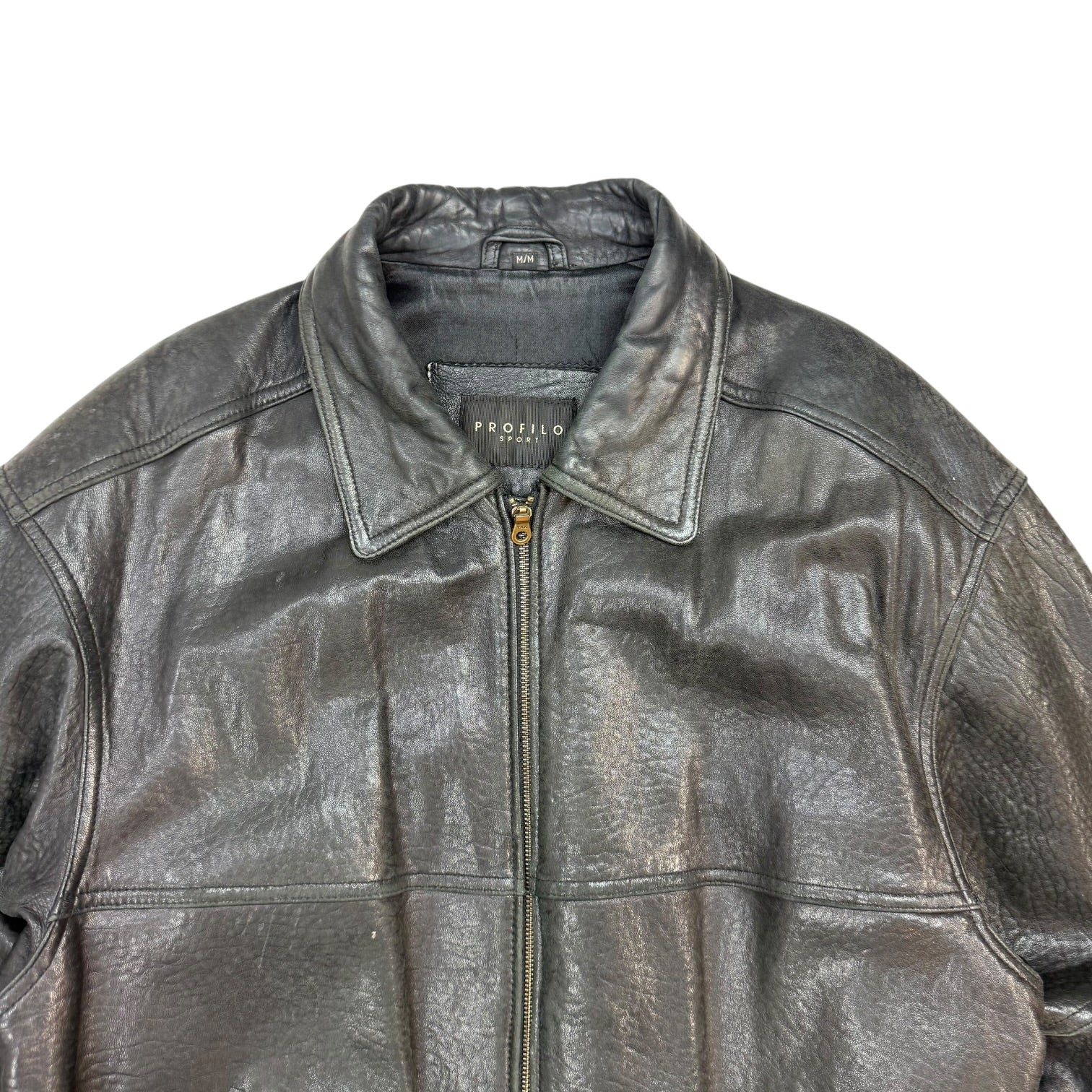 Vintage Profilo Sport Leather Jacket Black