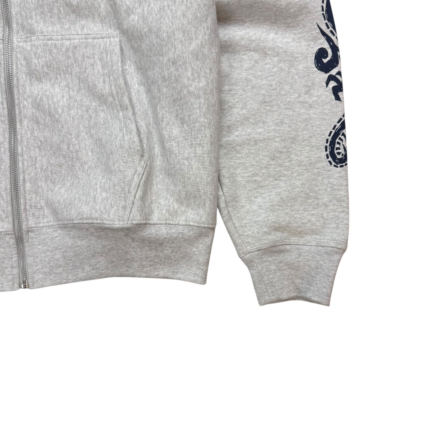 Stussy Dragons Zip Hoodie Ash Heather