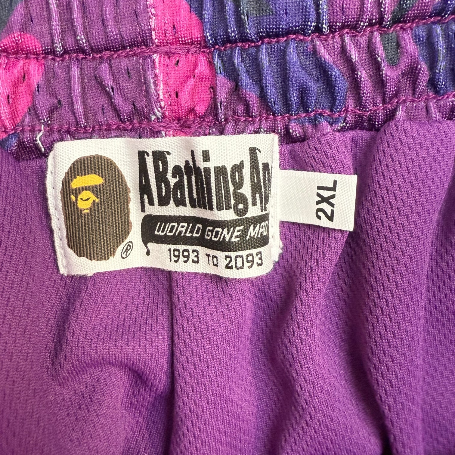 Bape Colour Camo Wide Fit Basketball Shorts Purple Camo