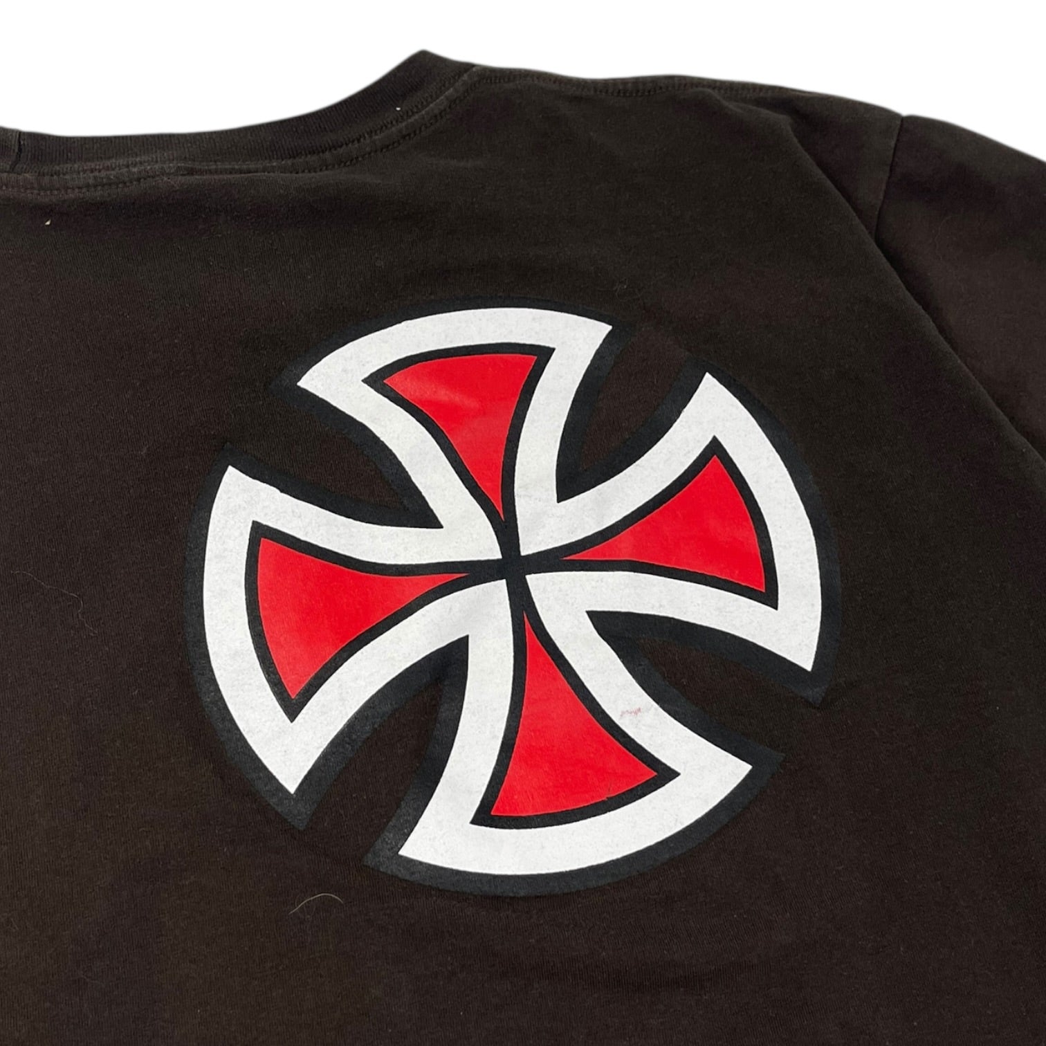 Vintage Independent Cross Logo T-Shirt Brown