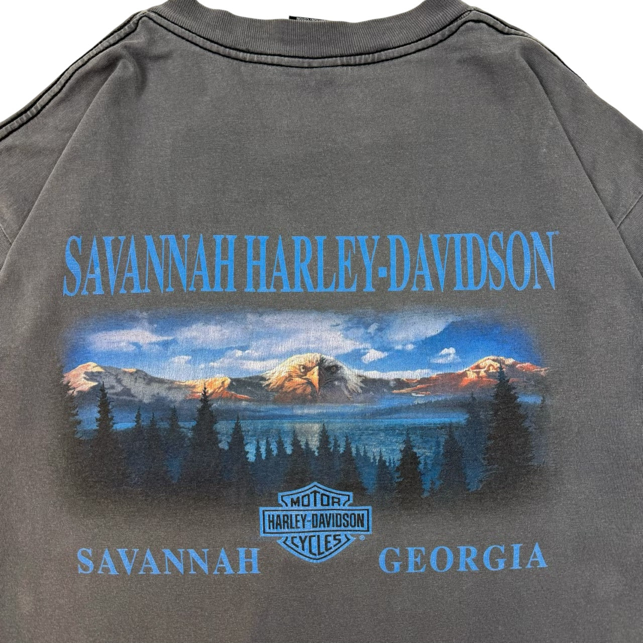 Vintage Savannah Wolf Harley Davidson T-Shirt Black