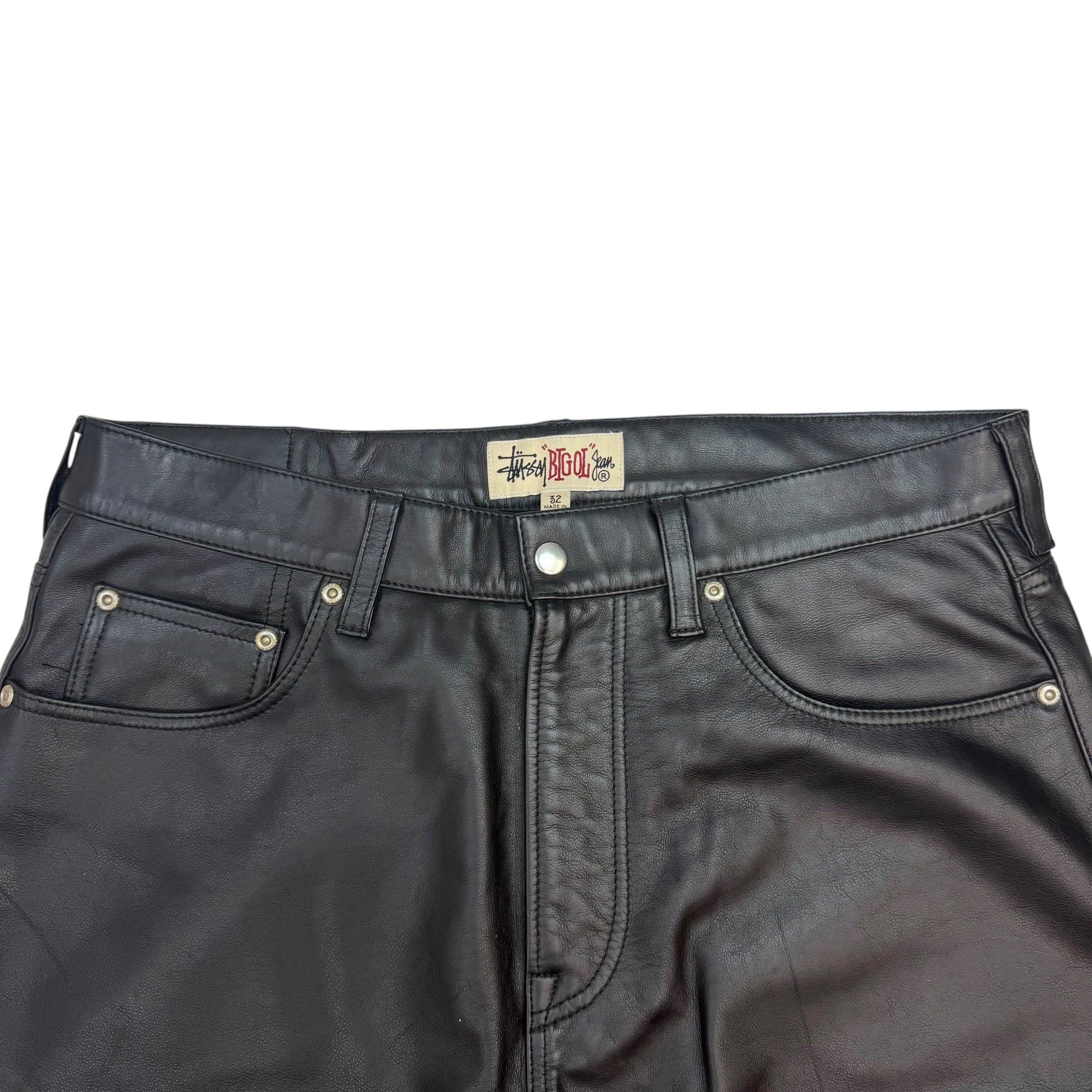 Stussy Big Ol’ Leather Shorts Black