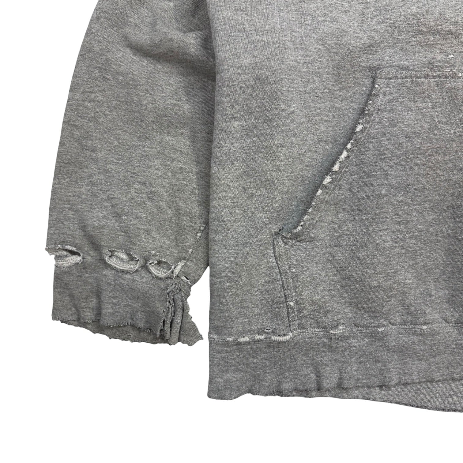 Vintage Nike Distressed Mini Centre Swoosh Hoodie Grey