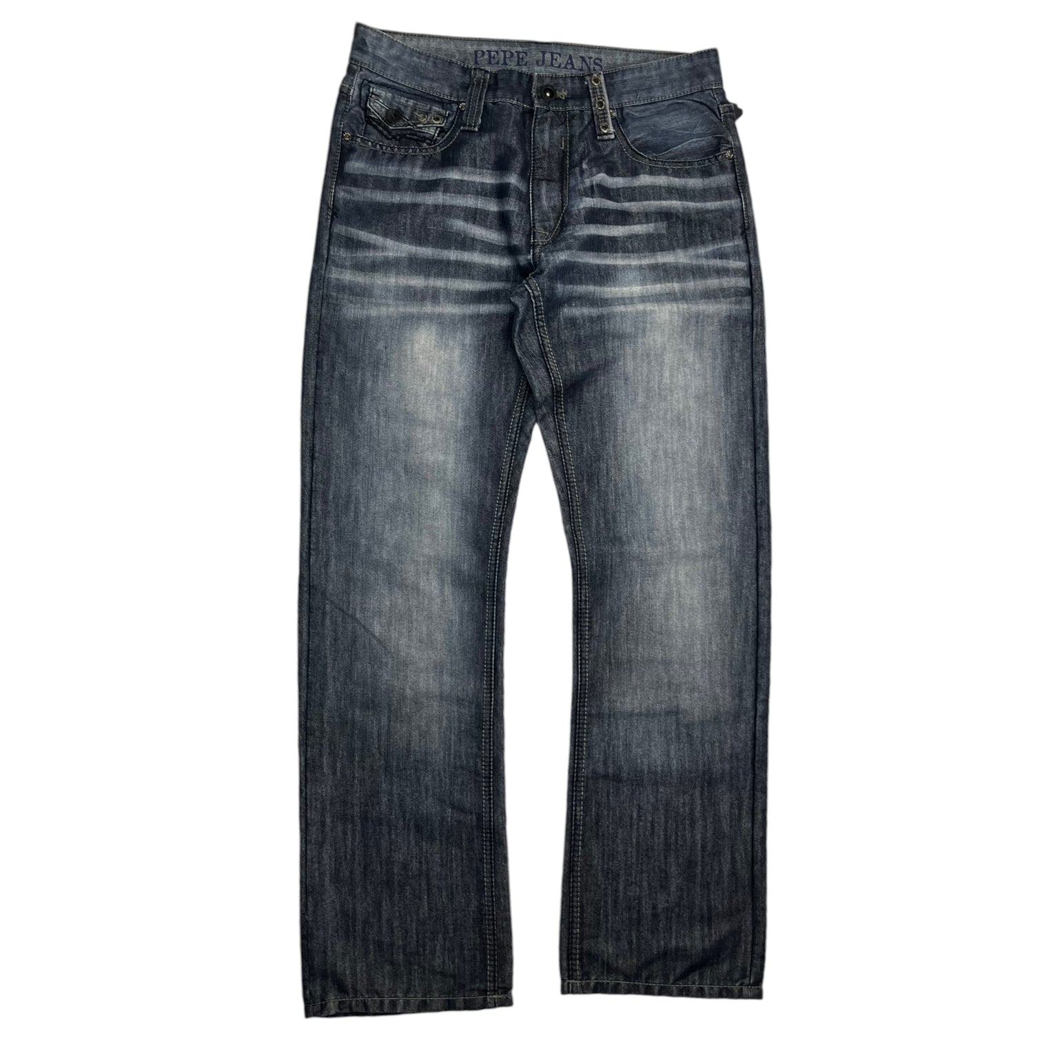 Y2K PEPE Jeans Studded Pockets Straight Denim