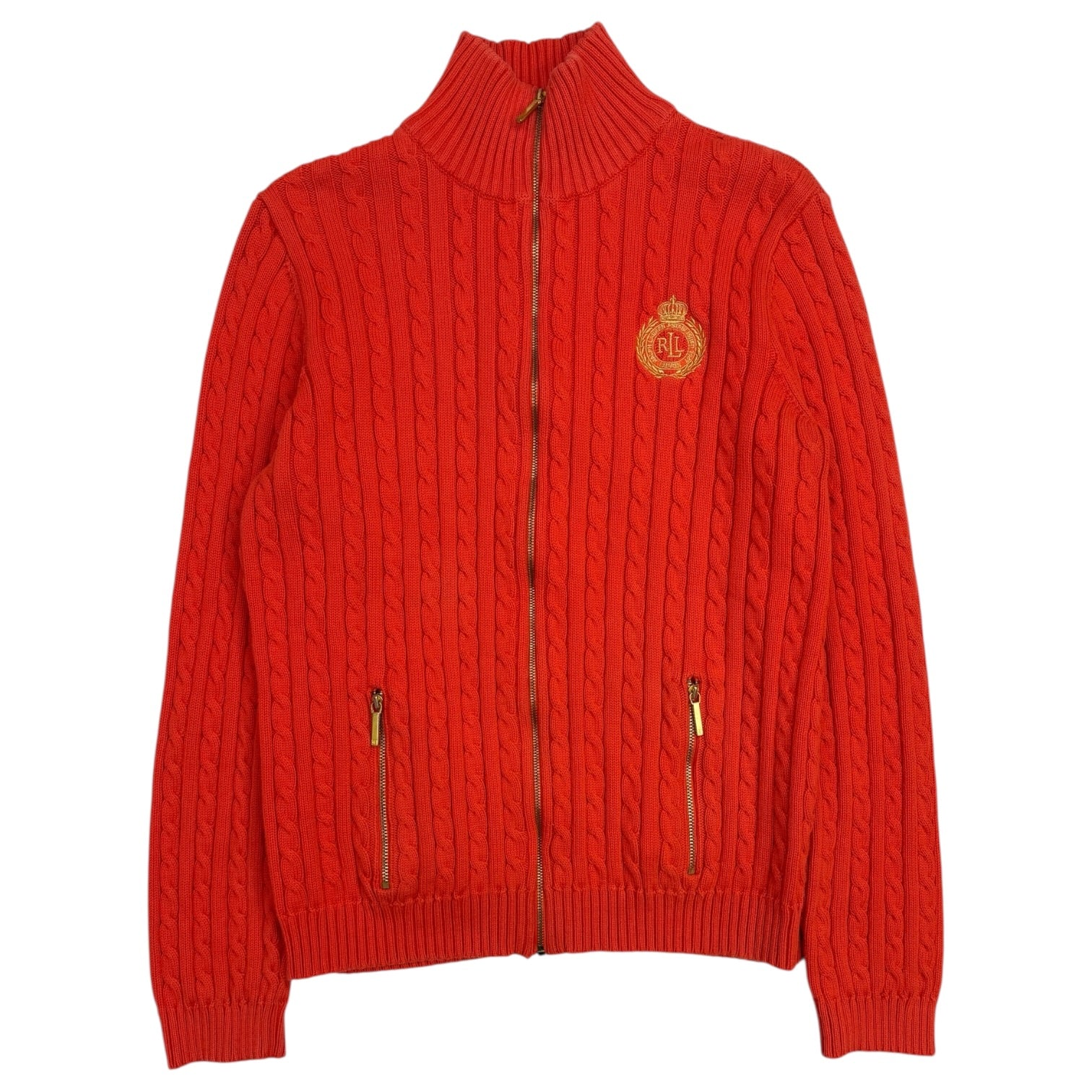 (W) Vintage Ralph Lauren Cable Knit Full Zip