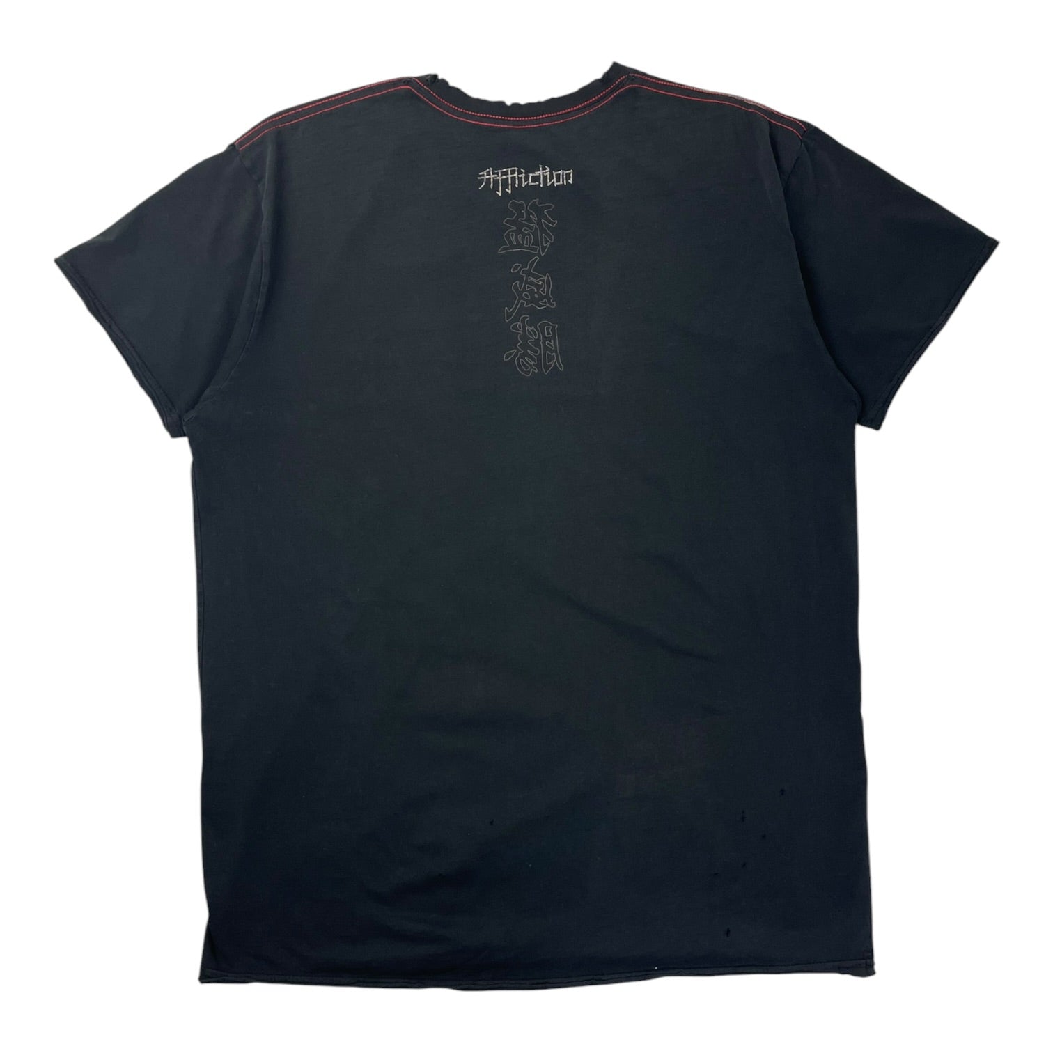 Vintage Y2K Affliction Lady & Bird T-Shirt Faded Black