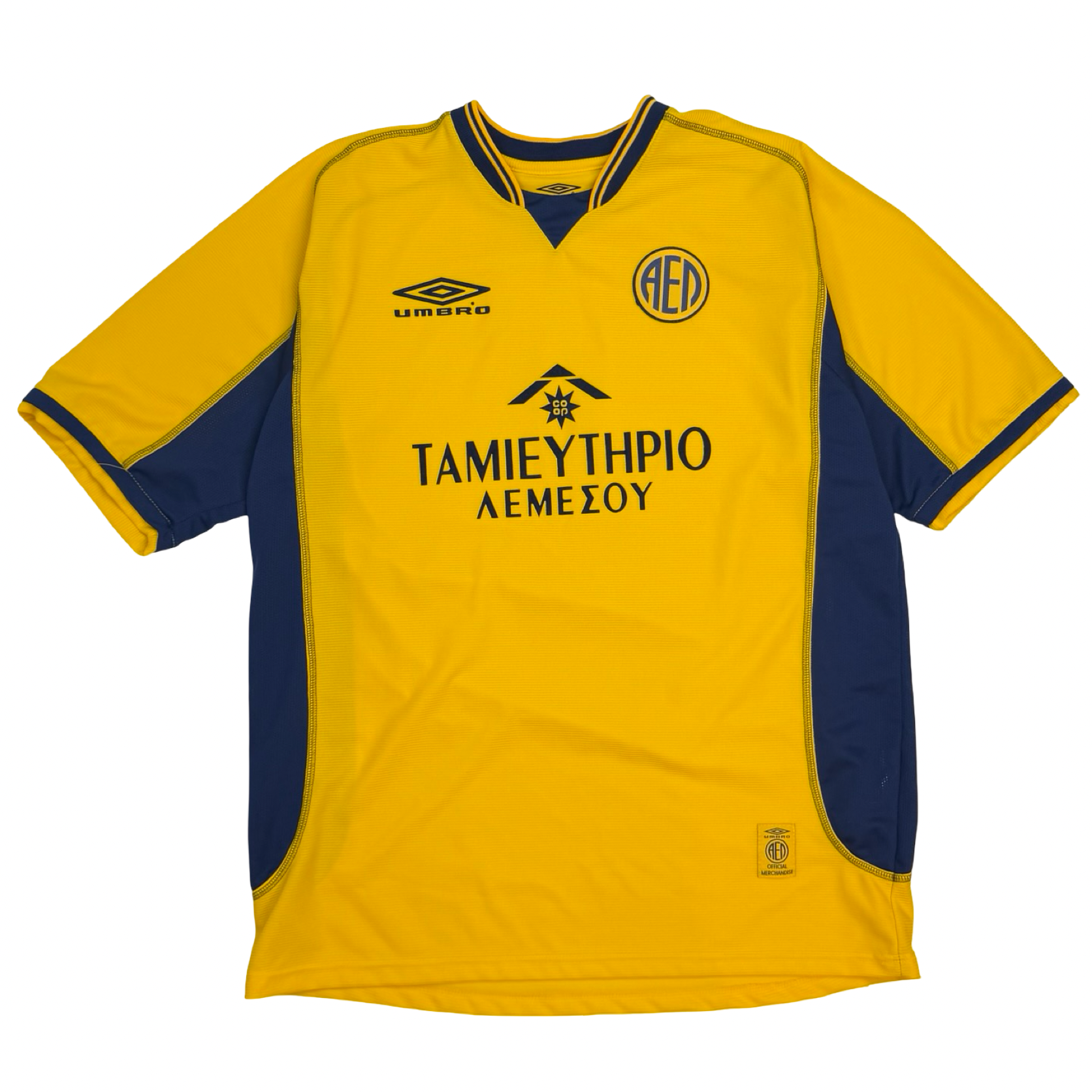 Vintage Umbro AEL Limassol Home Jersey Yellow
