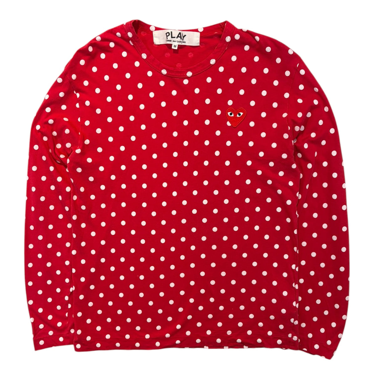 (W) Comme des Garçons PLAY Polka-dot Longsleeve Shirt Red