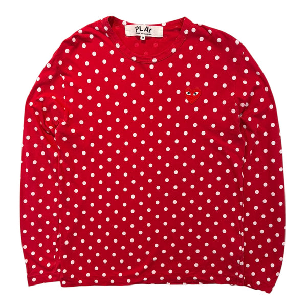 (W) Comme des Garçons PLAY Polka-dot Longsleeve Shirt Red