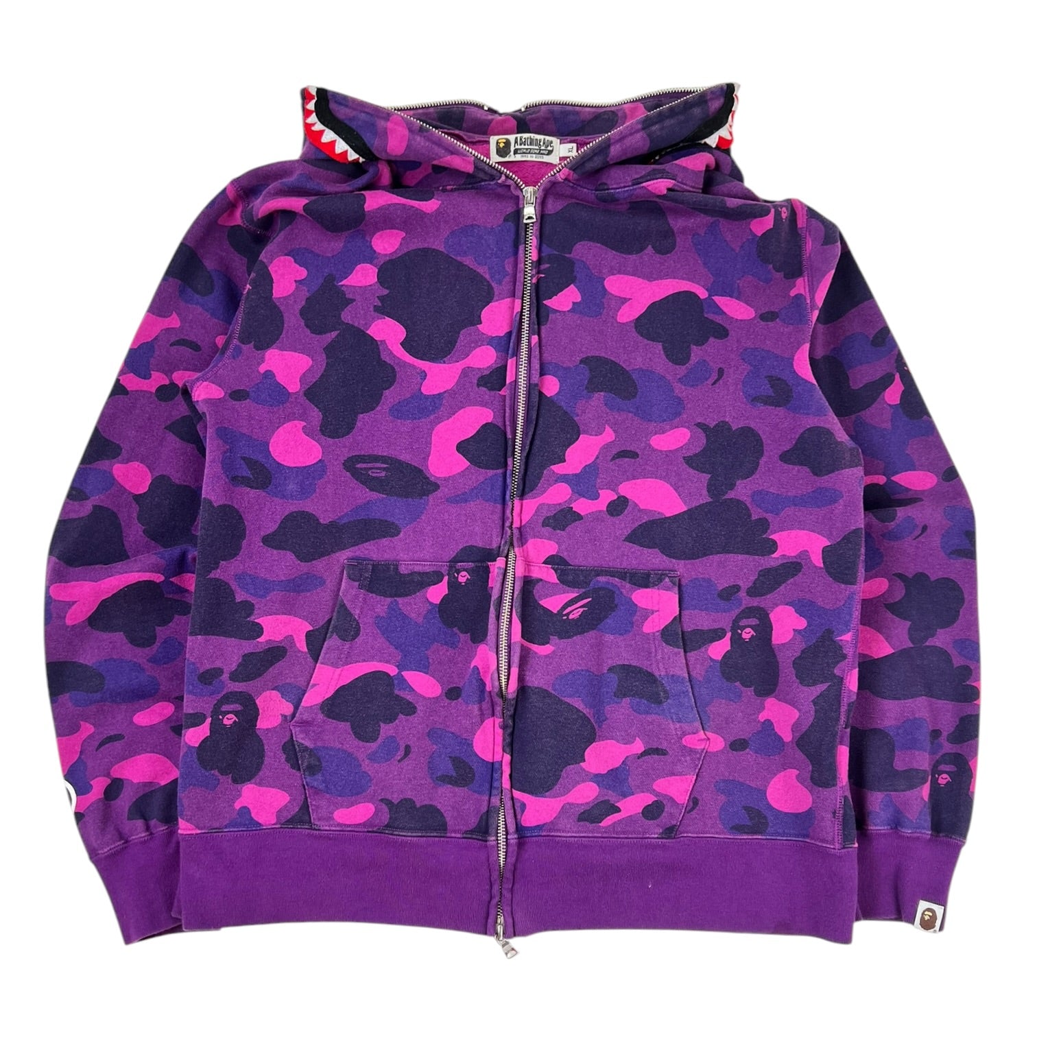 BAPE Color Camo Shark Full Zip Hoodie Purple
