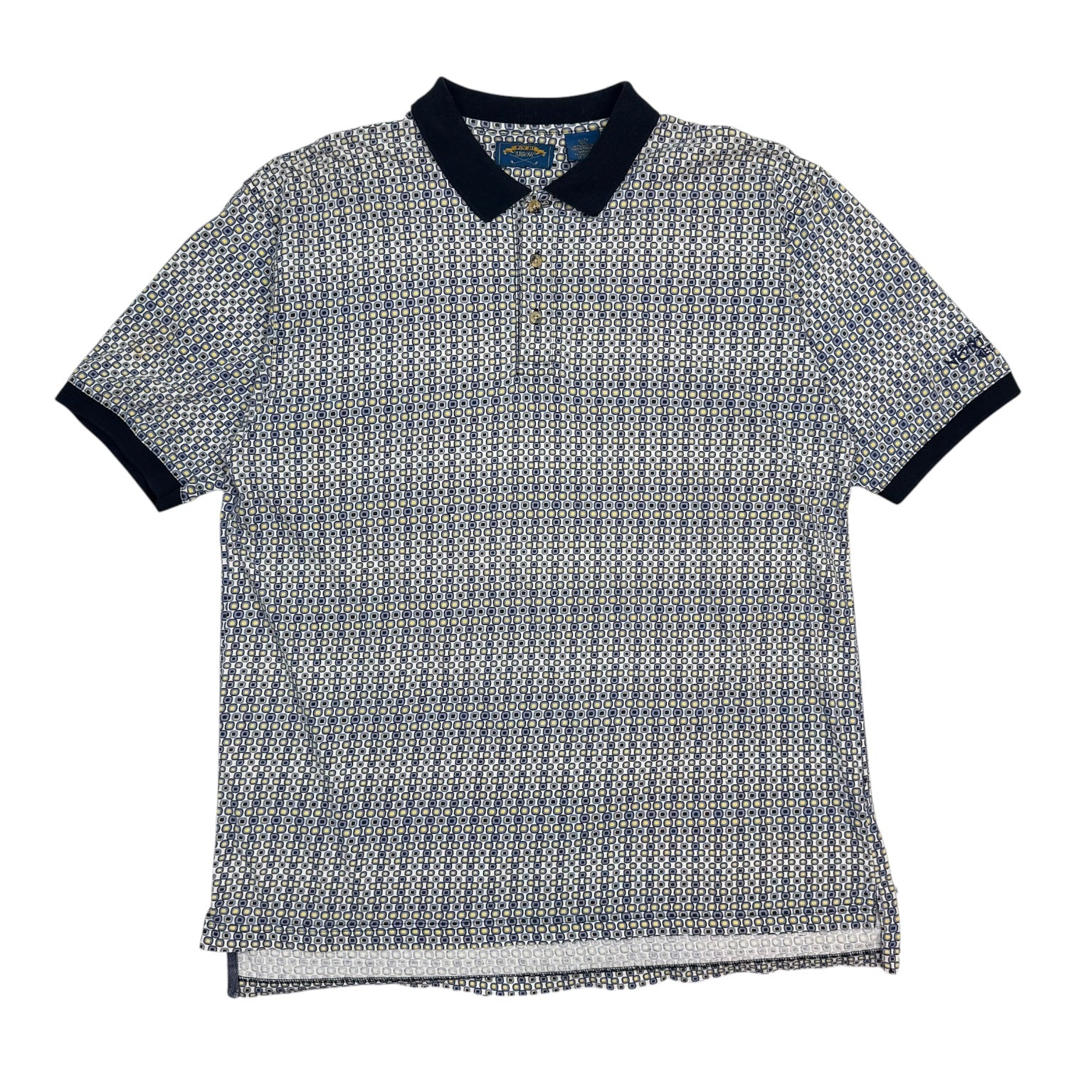 Vintage Pin High Arrow Golf Polo Dot Pattern Yellow/Blue