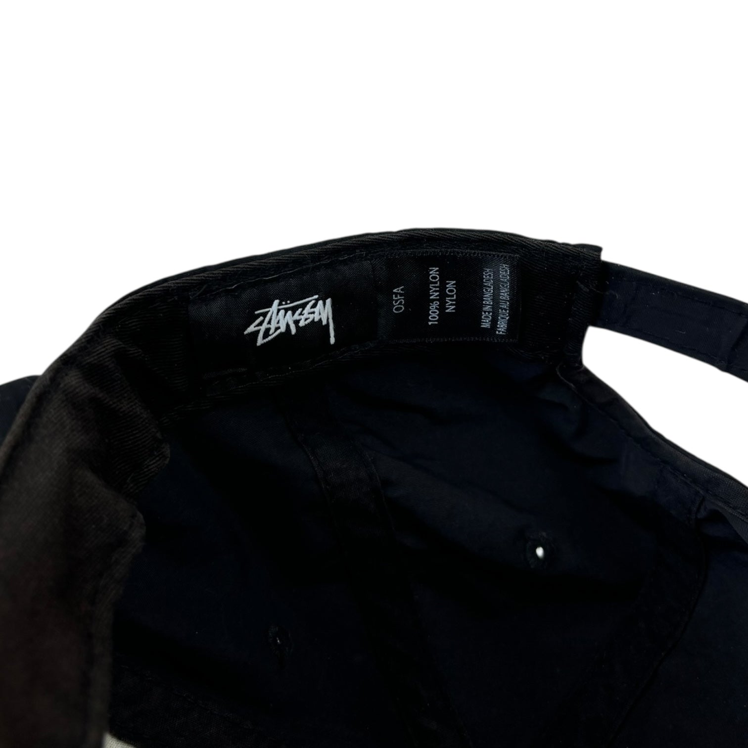 Stussy Nylon Crown StrapBack Hat Black