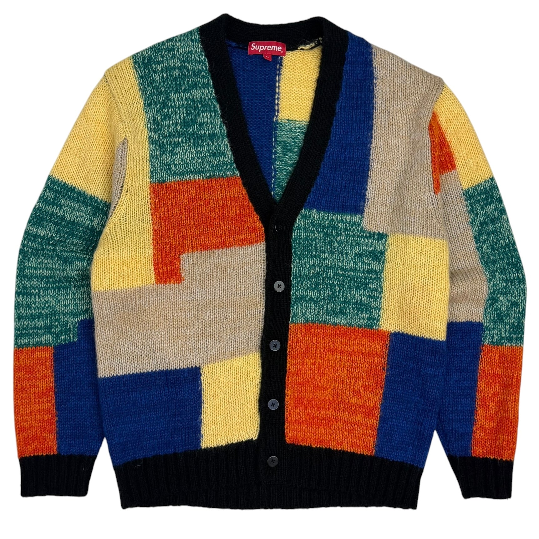 Supreme Patchwork Mohair Cardigan Multicolor
