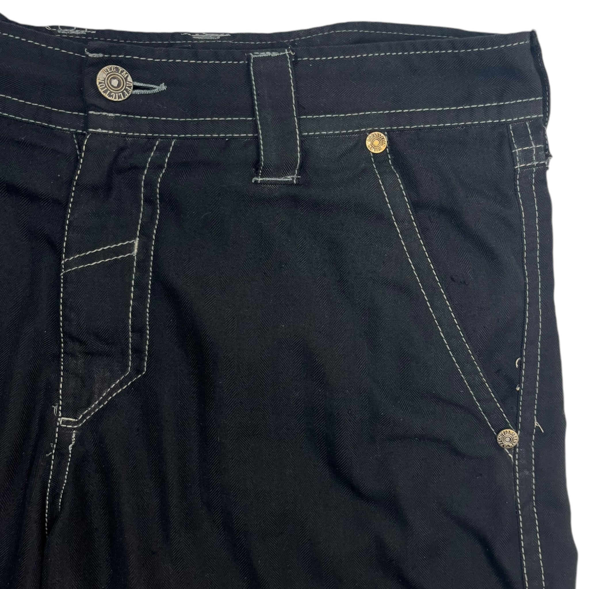 Affliction Contrast Stitch Cargo Shorts Black