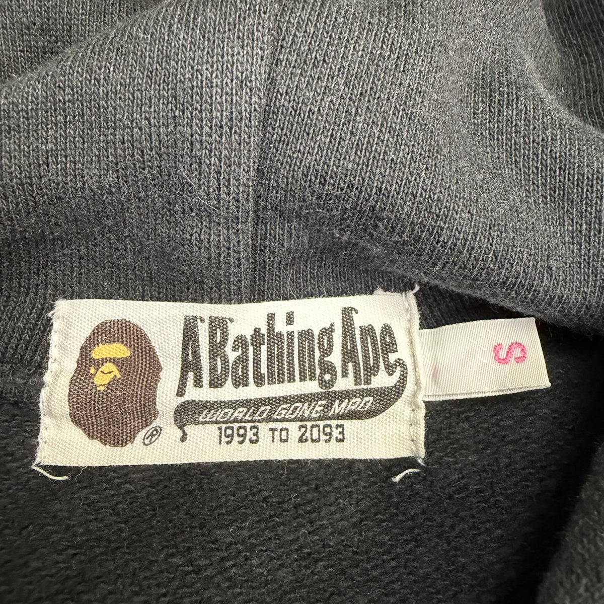 (W) Bape College Side Zip Hoodie Black