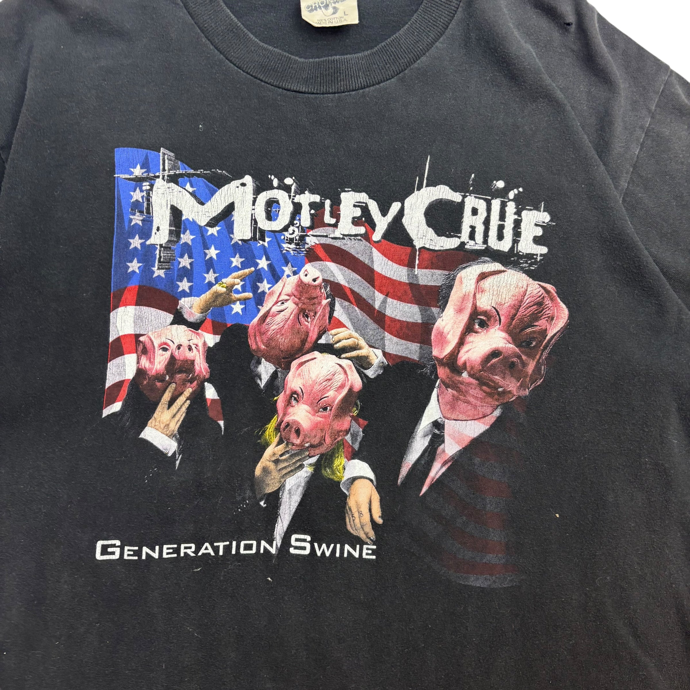 Vintage Motley Crue Generation Swine Pig Tee Black