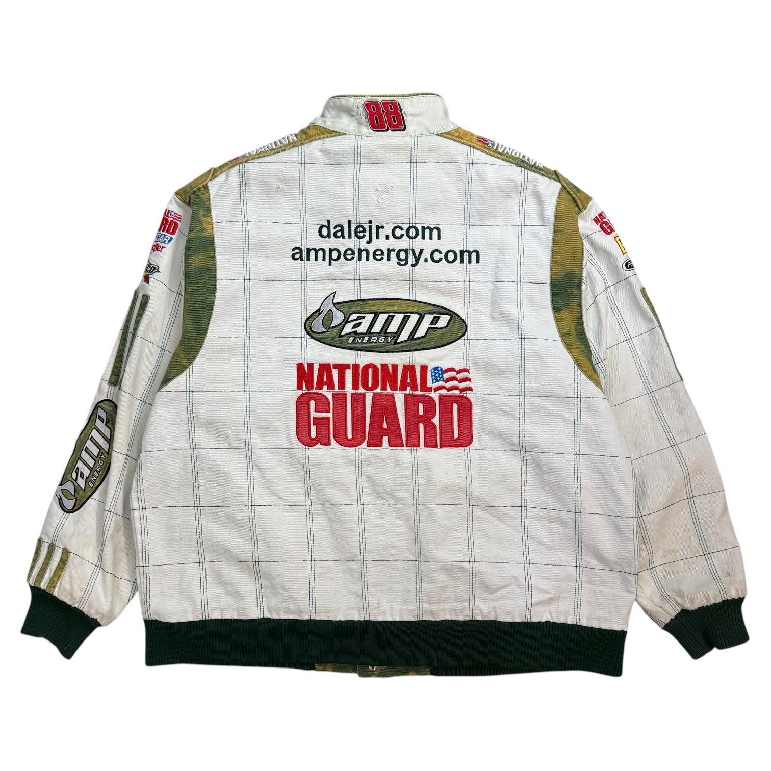 Vintage Chase Authentics NASCAR Dale Earnhardt Jr Amp Energy Jacket White/Green