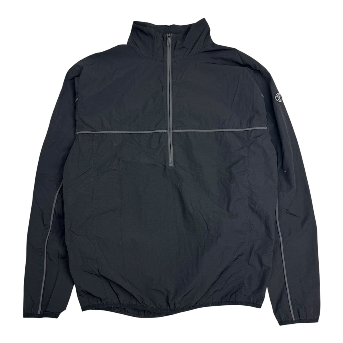 District Vision Logo-Appliquéd Shell Half-Zip Jacket Black
