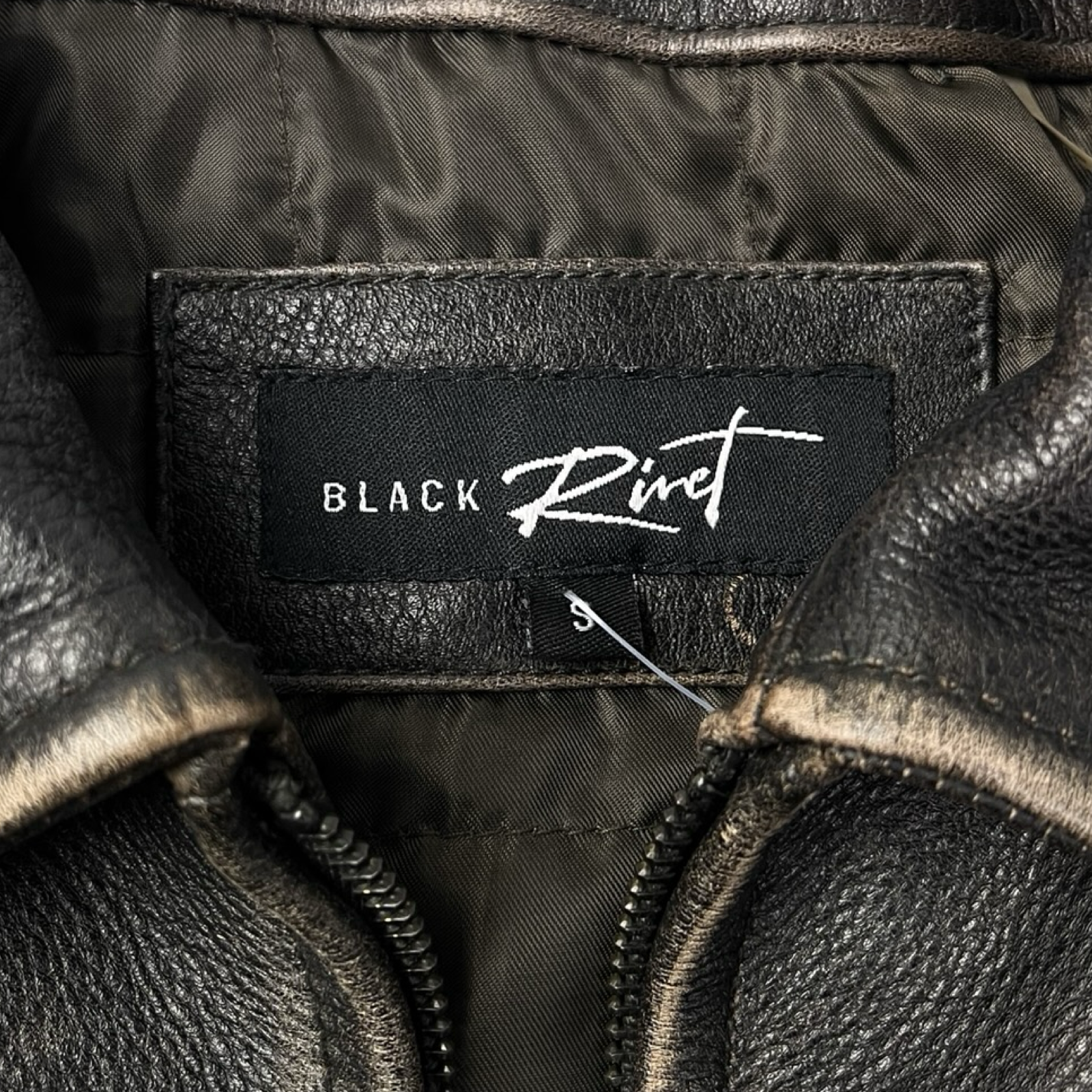 Vintage Black Rivet Harrington Leather Jacker