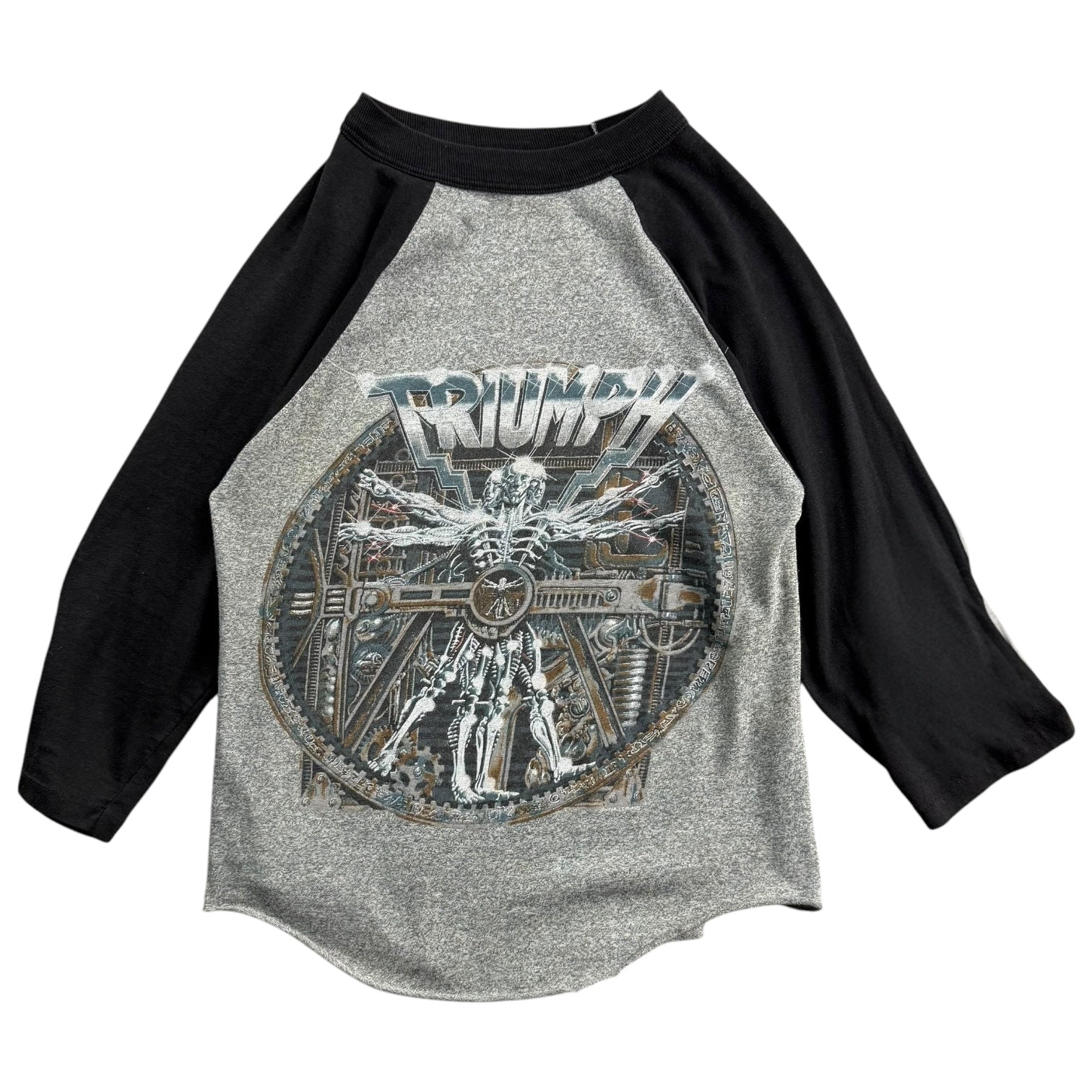 1985 Triumph Thunder World Tour Raglan Tee Black/Grey
