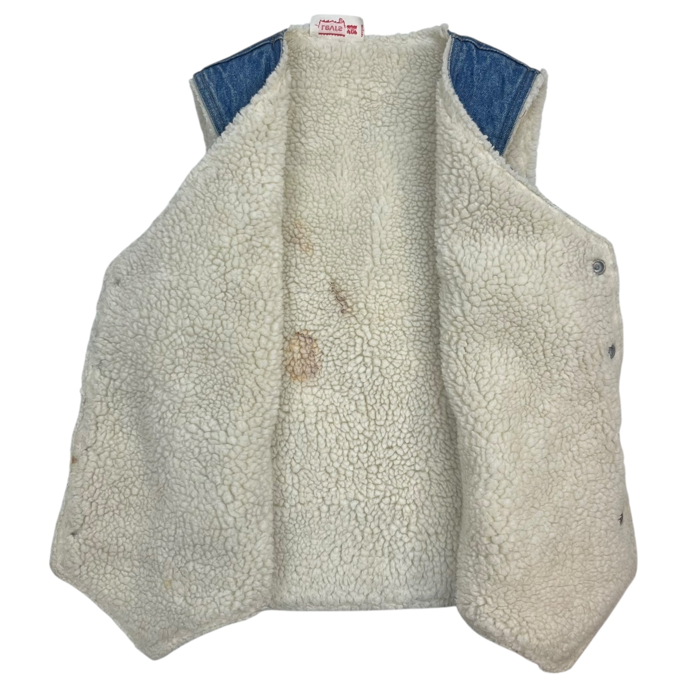 Vintage Levi’s Sherpa Lined Denim Vest Medium Wash Blue
