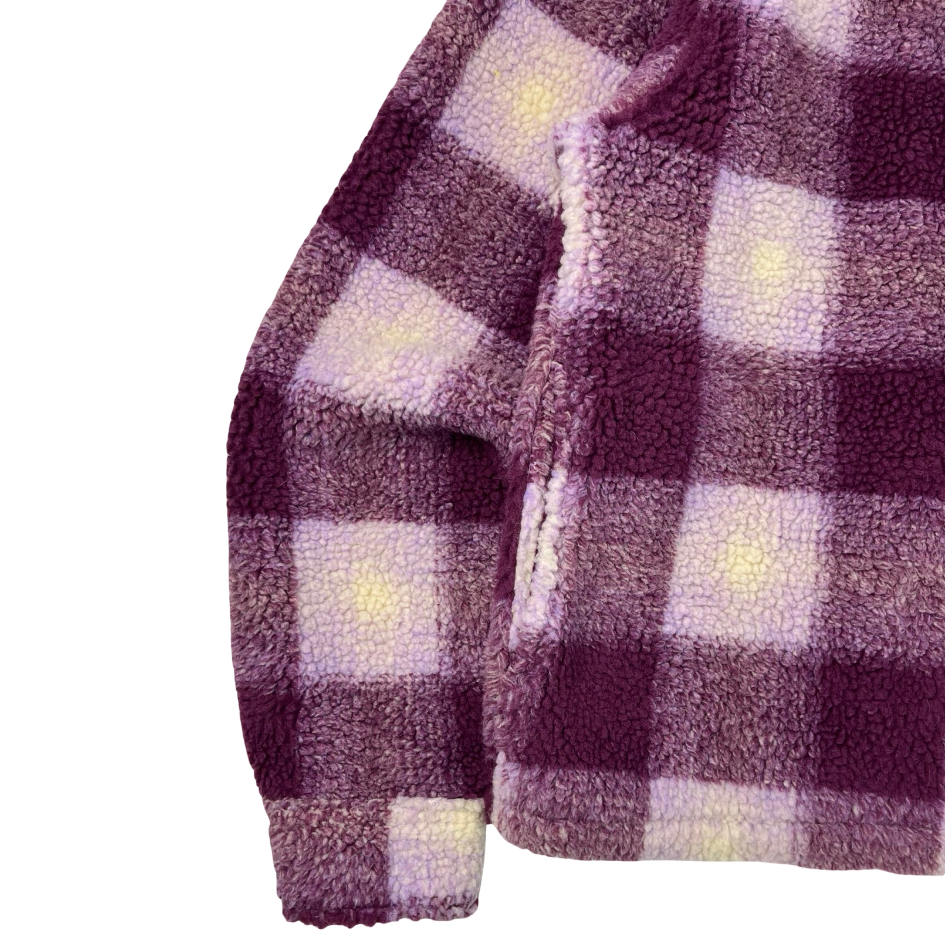Stussy Shadow Plaid Zip Sherpa Berry