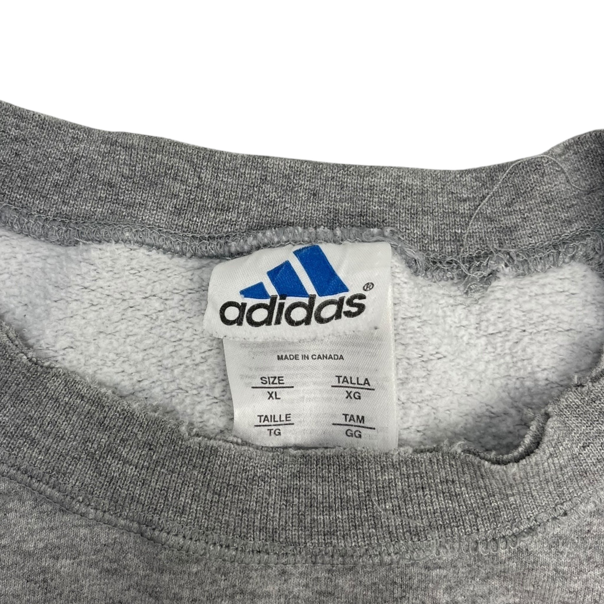 Vintage Adidas Center Spellout Crewneck Sweatshirt Grey