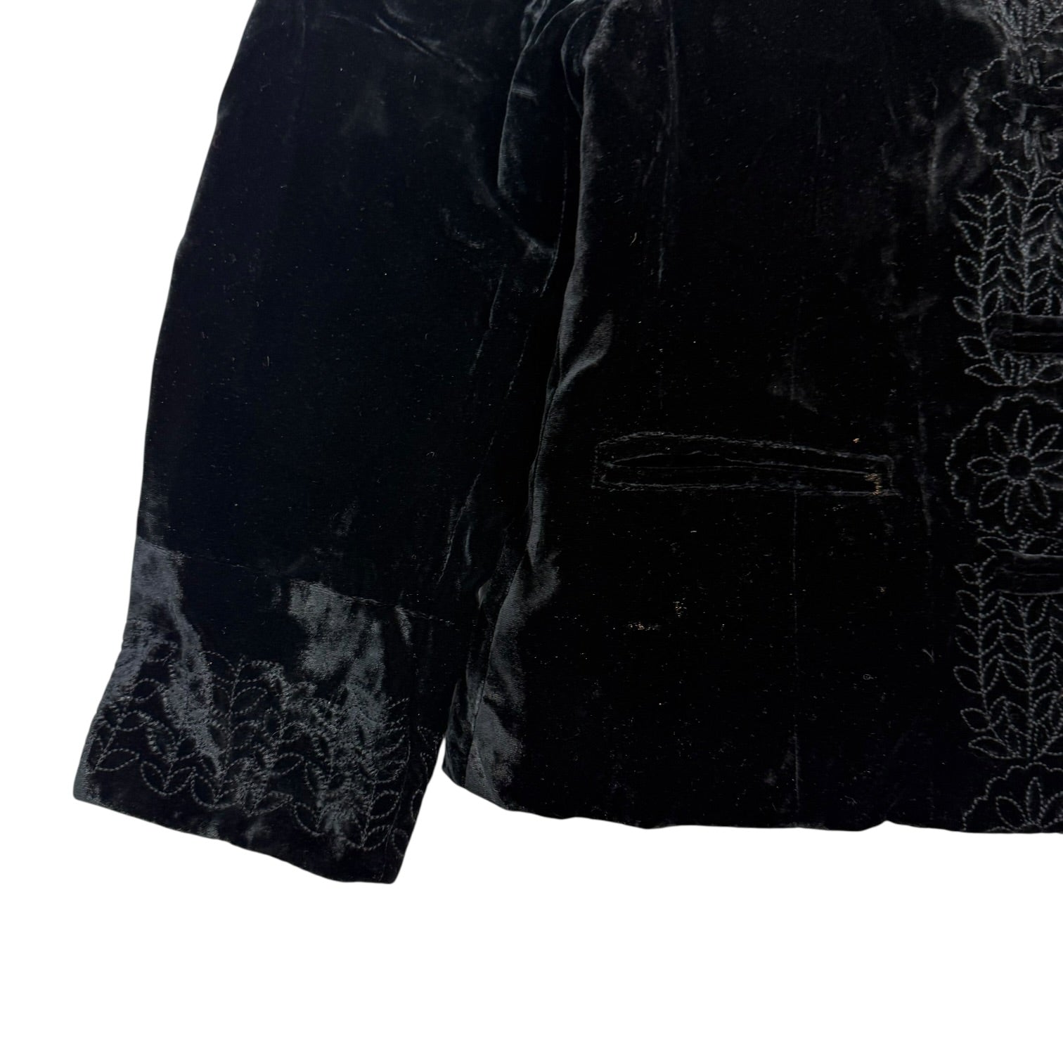 (W) Vintage Cleo Petites Embroidered Blazer Black