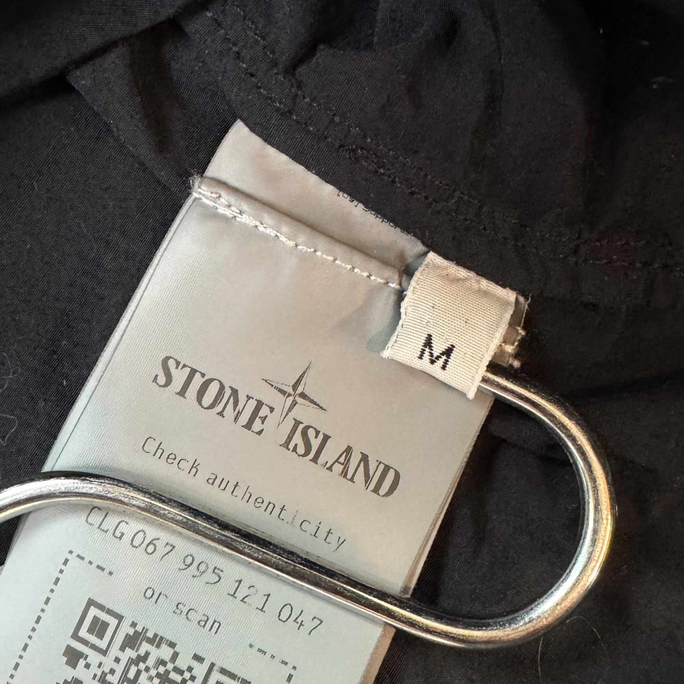 Stone Island Zip-Up Hooded Jacket Black