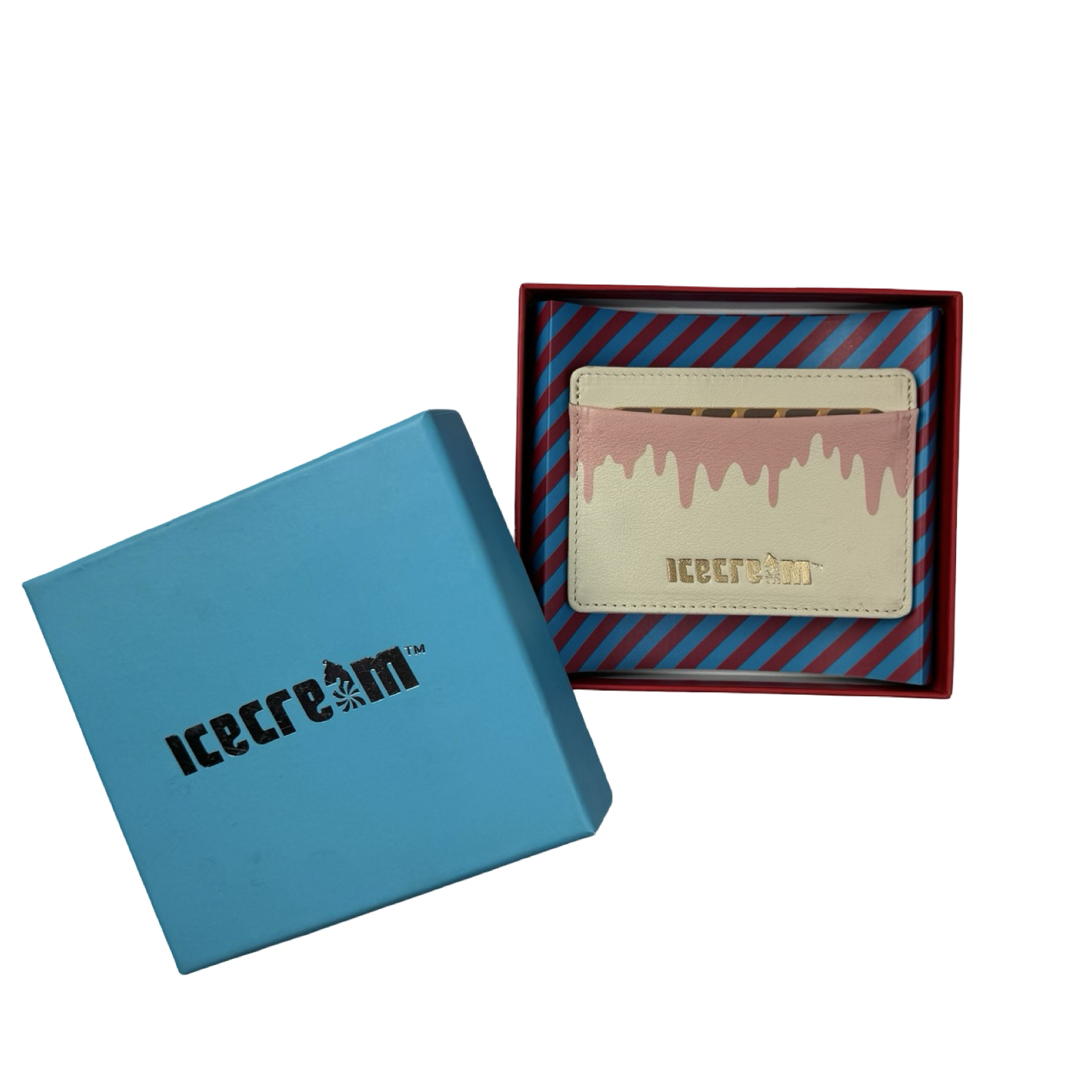 Ice Cream Drippy Card Holder White/Pink