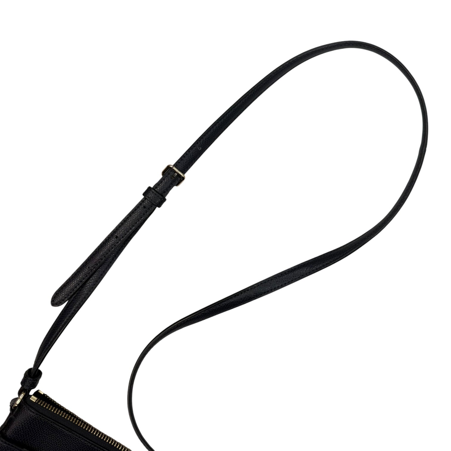 (W) Vintage Coach Leather CrossBody Bag Black