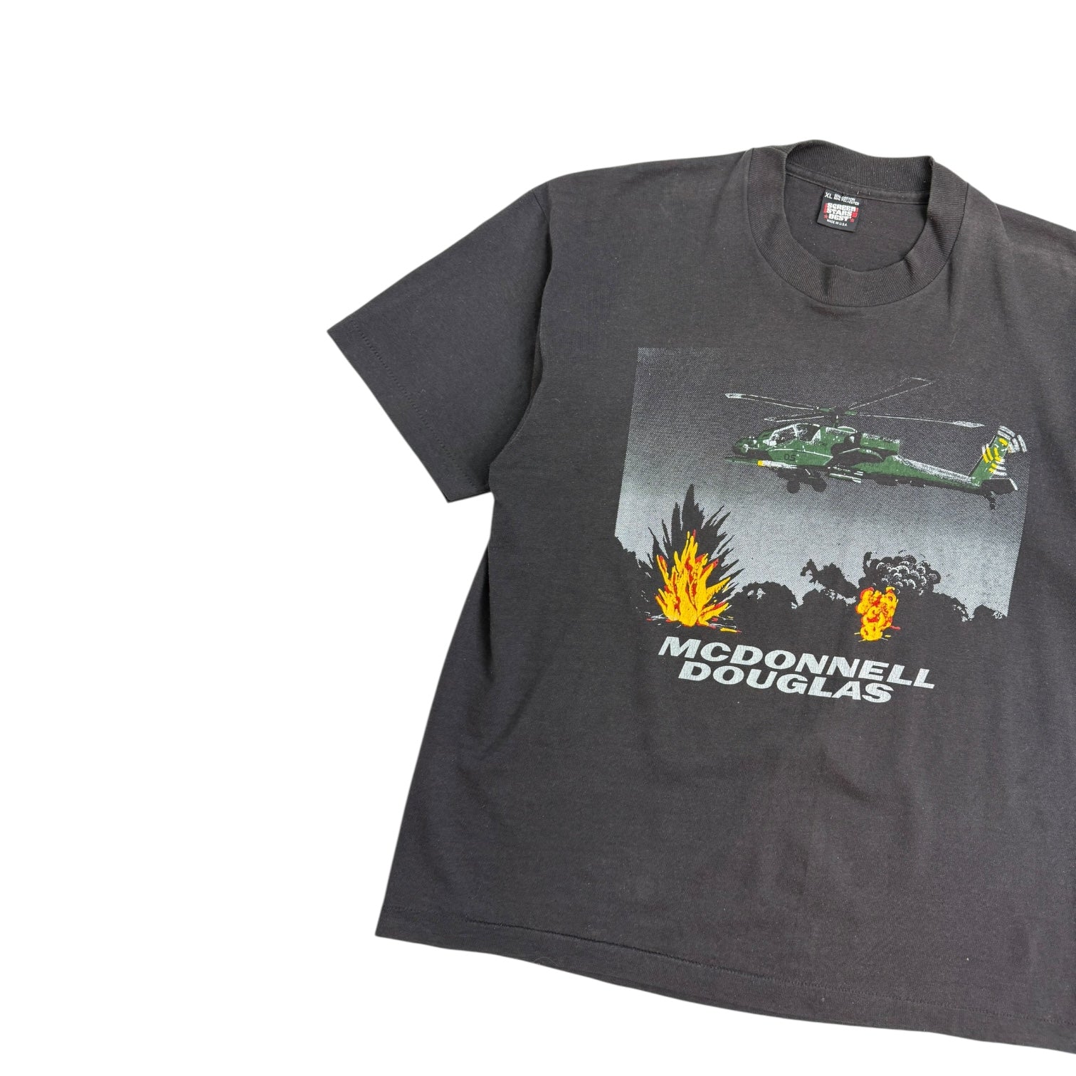 Vintage Apache Helicopter McDonnell Douglas T-Shirt Black