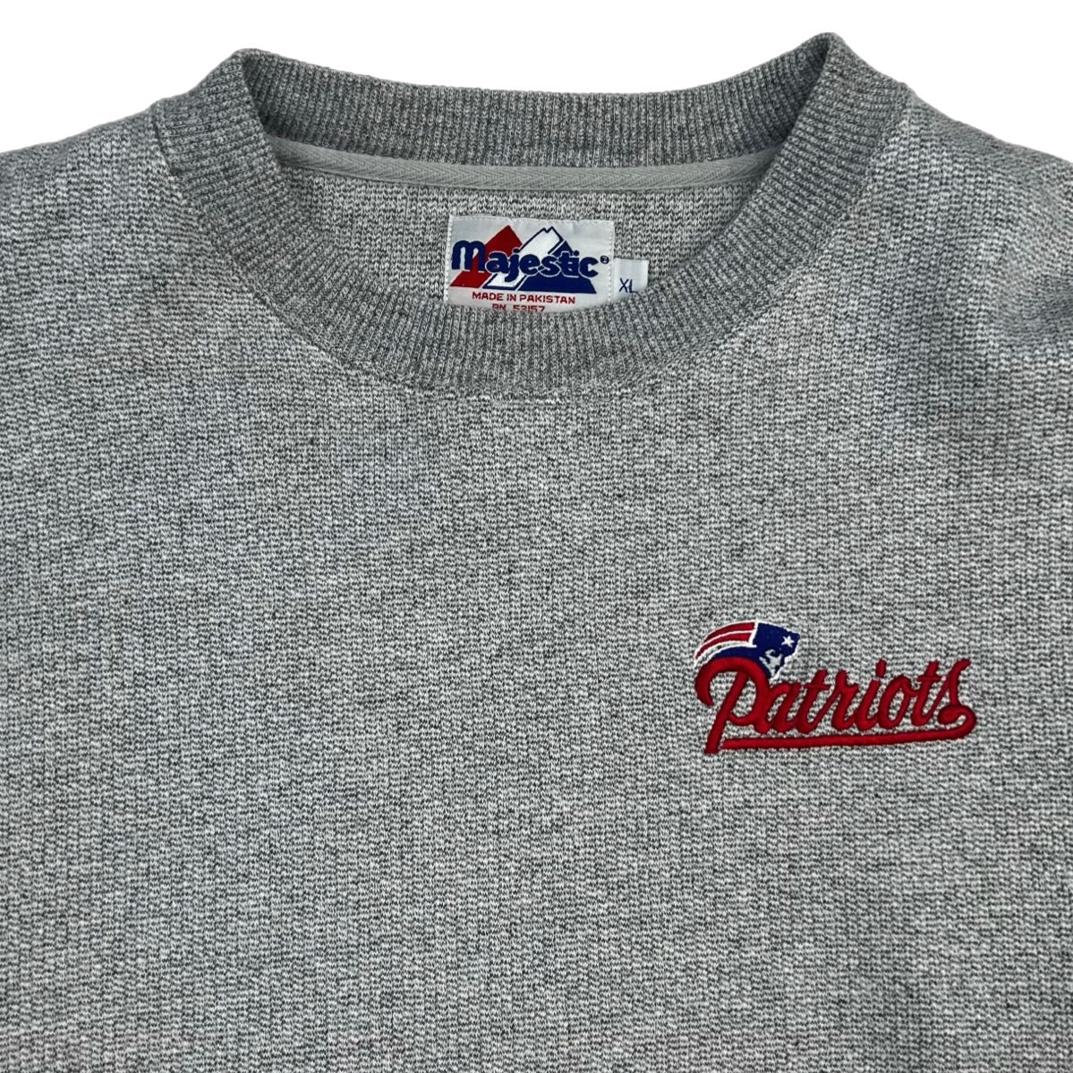 Vintage New England Patriots Majestic Crewneck Heather Grey