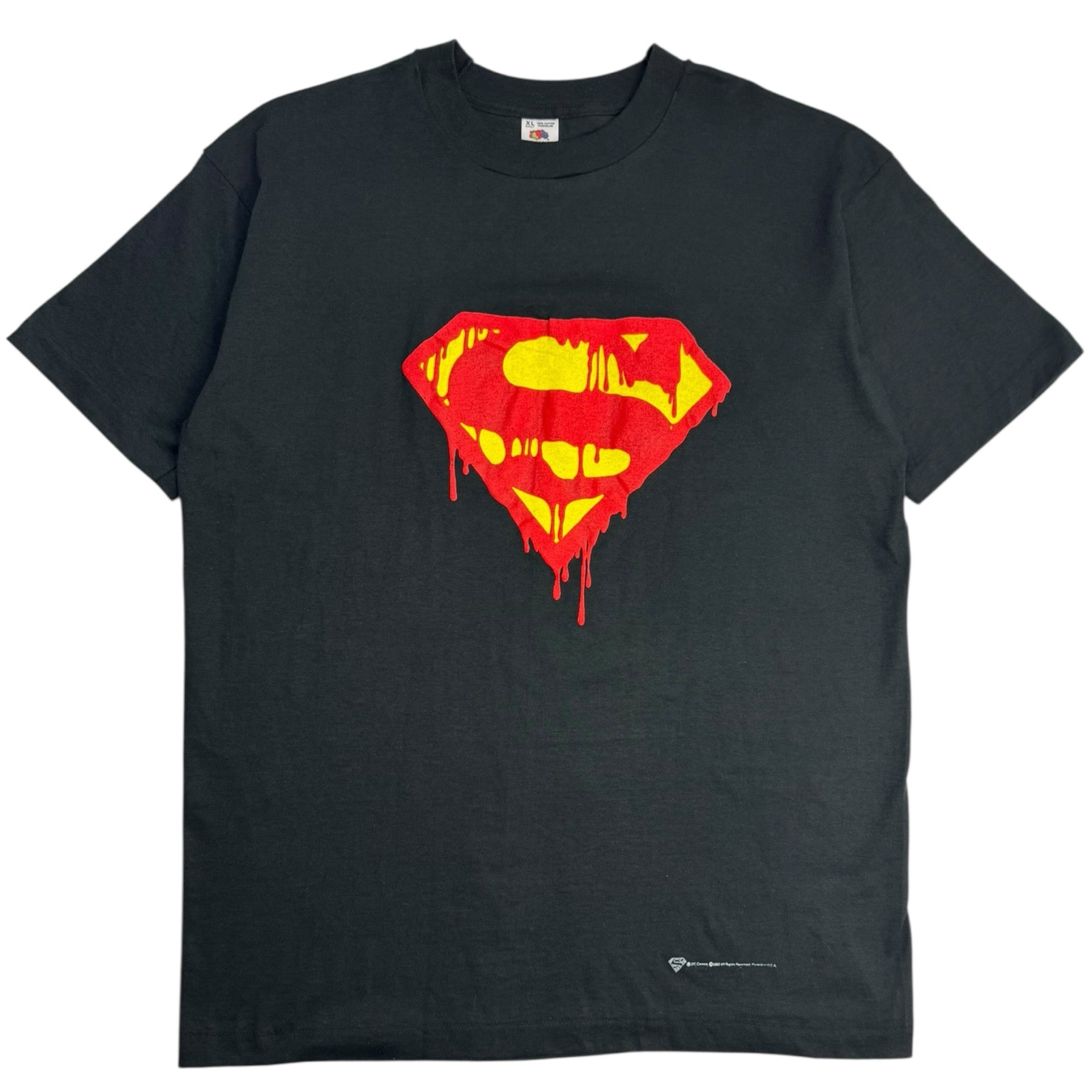 1992 Super Man Bleeding Logo Comic T-Shirt