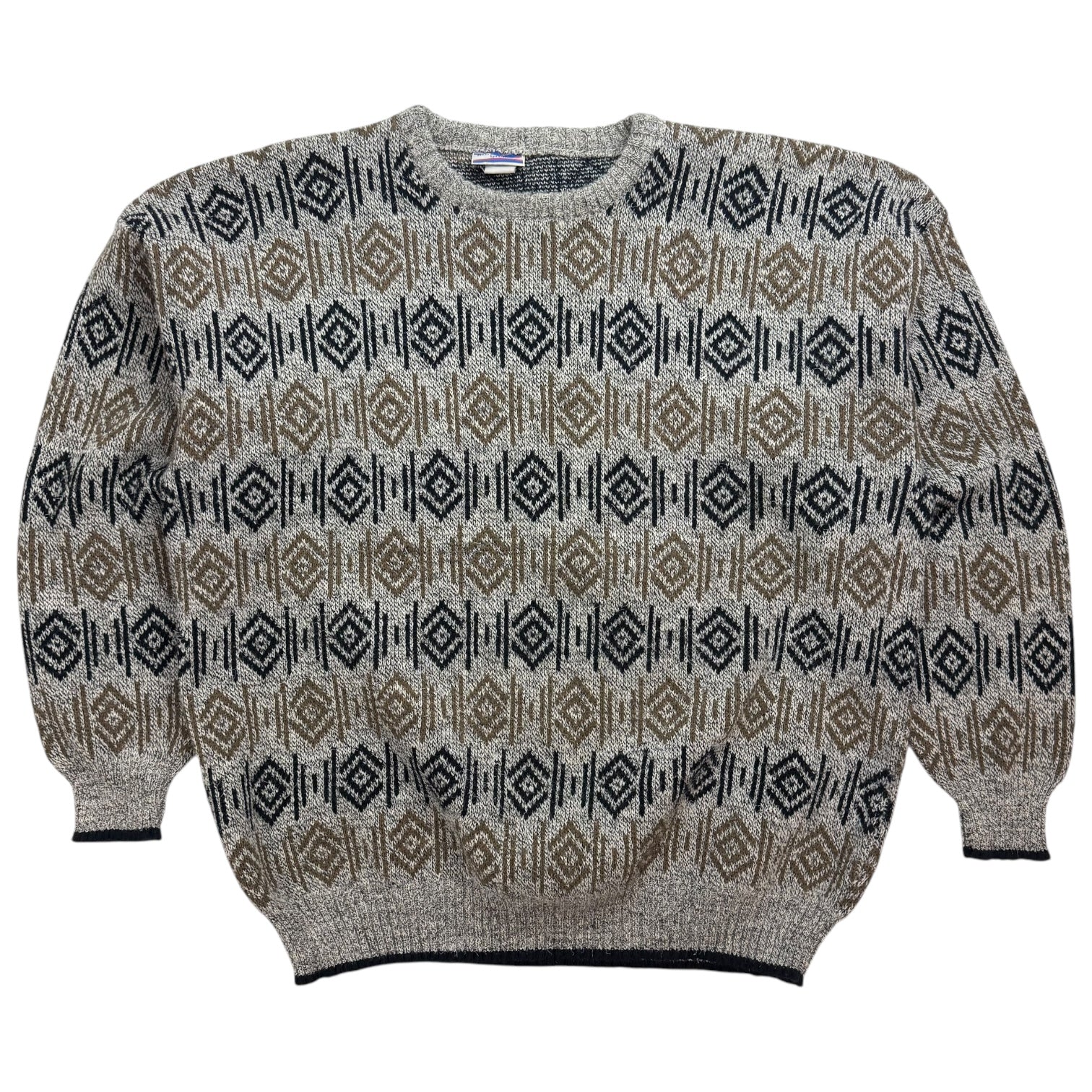 Vintage Diamond Knit Sweater Brown/Black