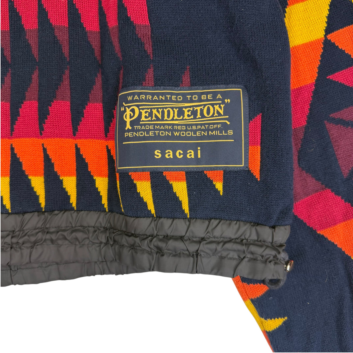 (W) SS19 Sacai X Pendleton Printed Cropped Sweater Orange