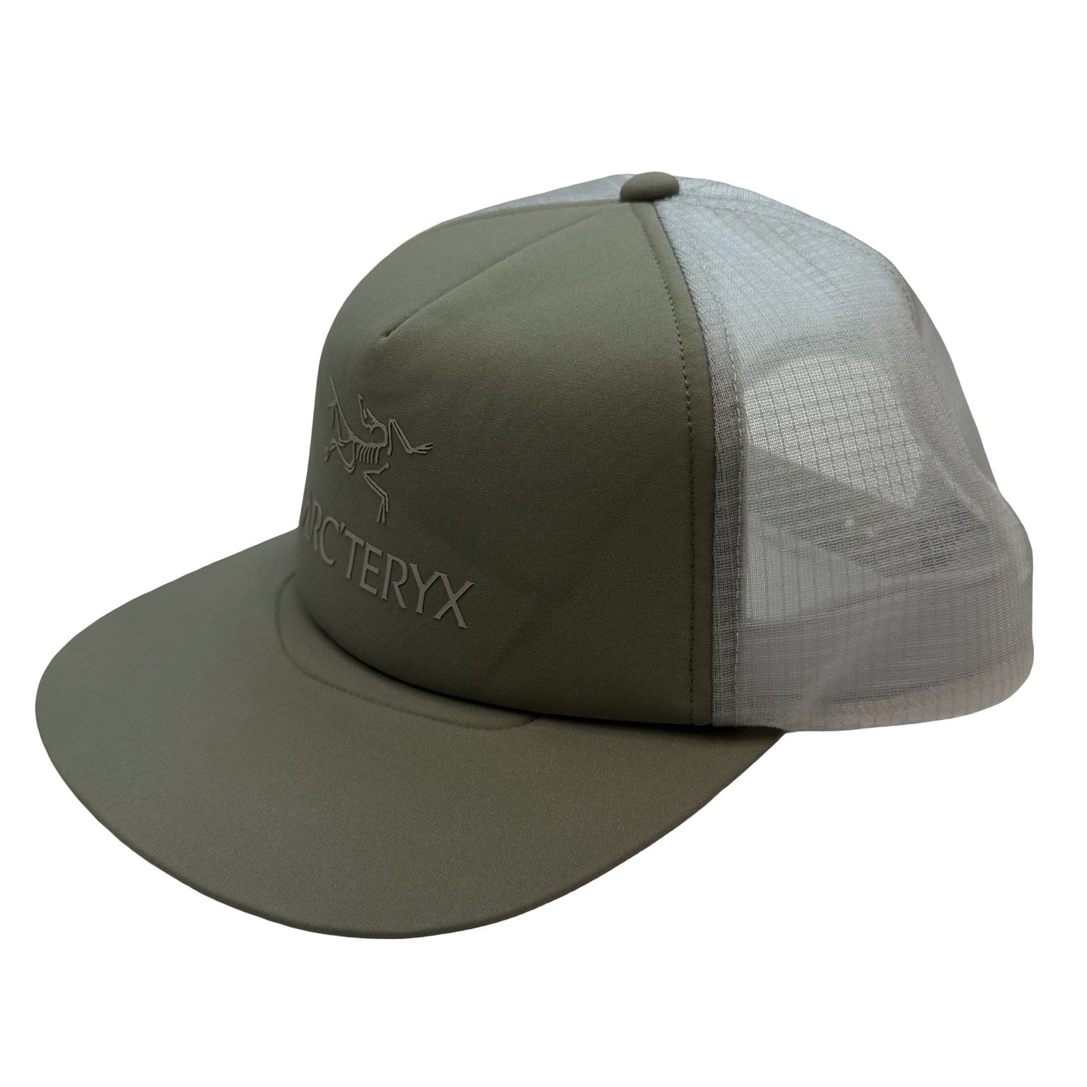 Arcteryx Logo Trucker Flat Hat Olive