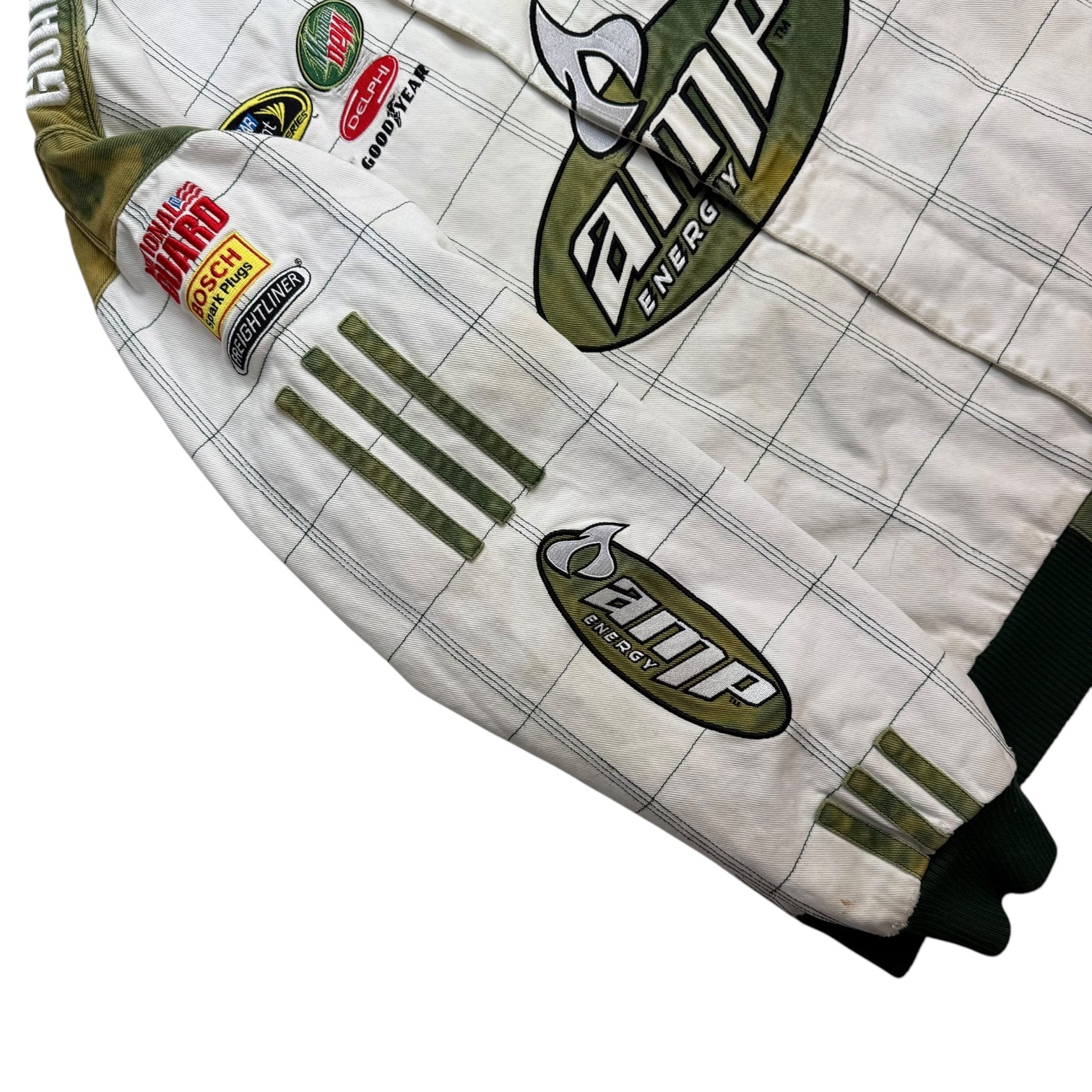 Vintage Chase Authentics NASCAR Dale Earnhardt Jr Amp Energy Jacket White/Green