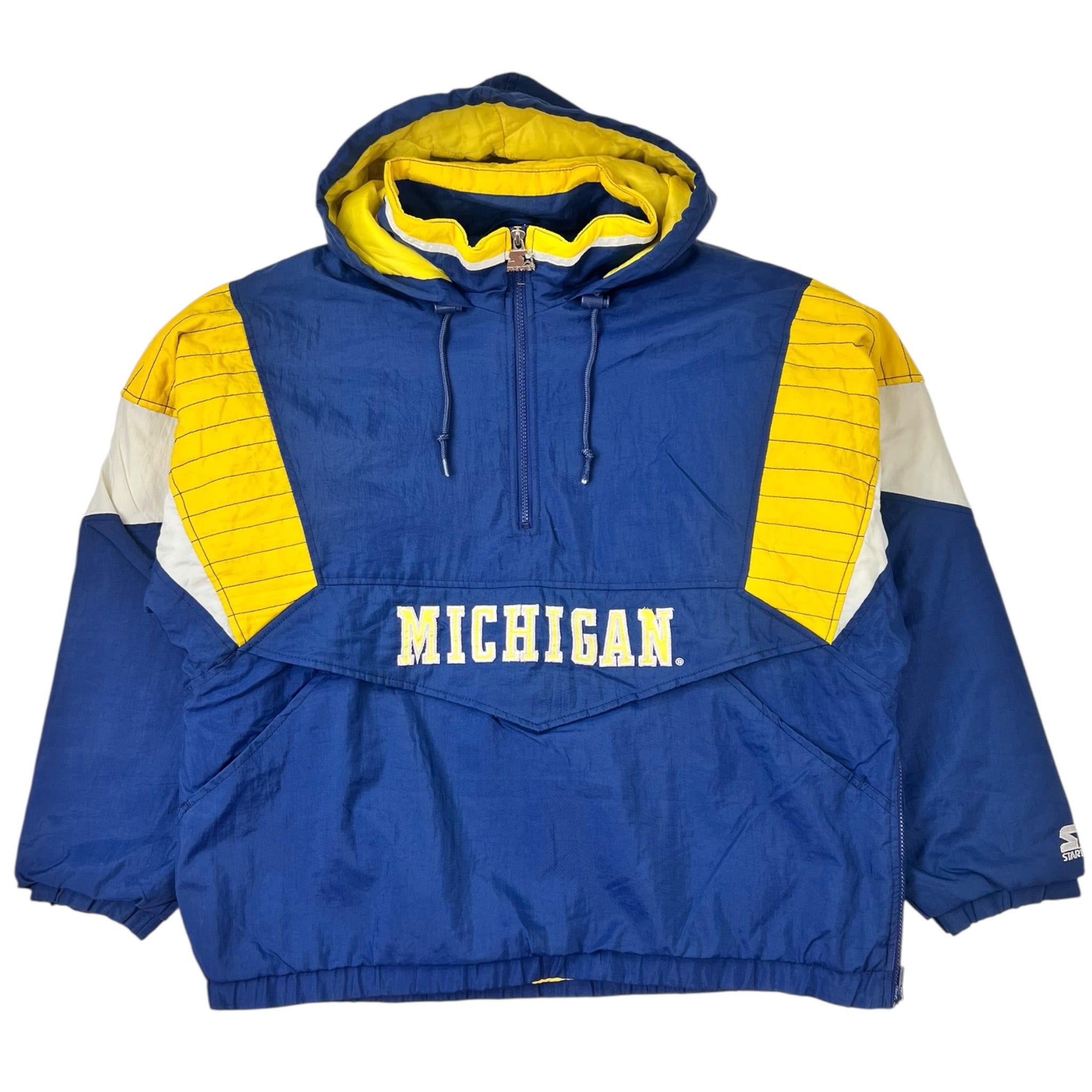 Vintage Michigan Wolverines Hooded Pullover Jacket by Starter