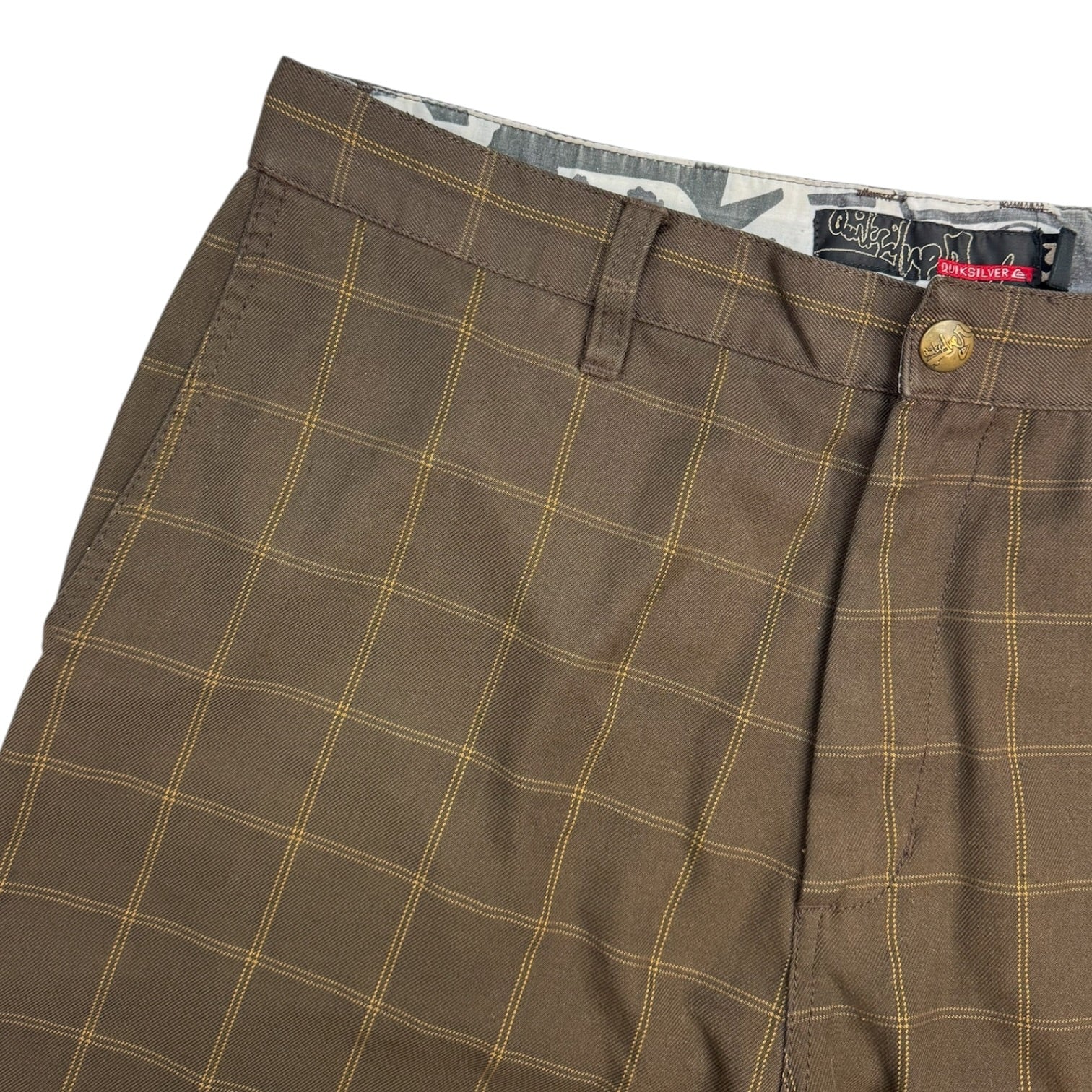Vintage Y2K Quicksilver Checkered Short Brown