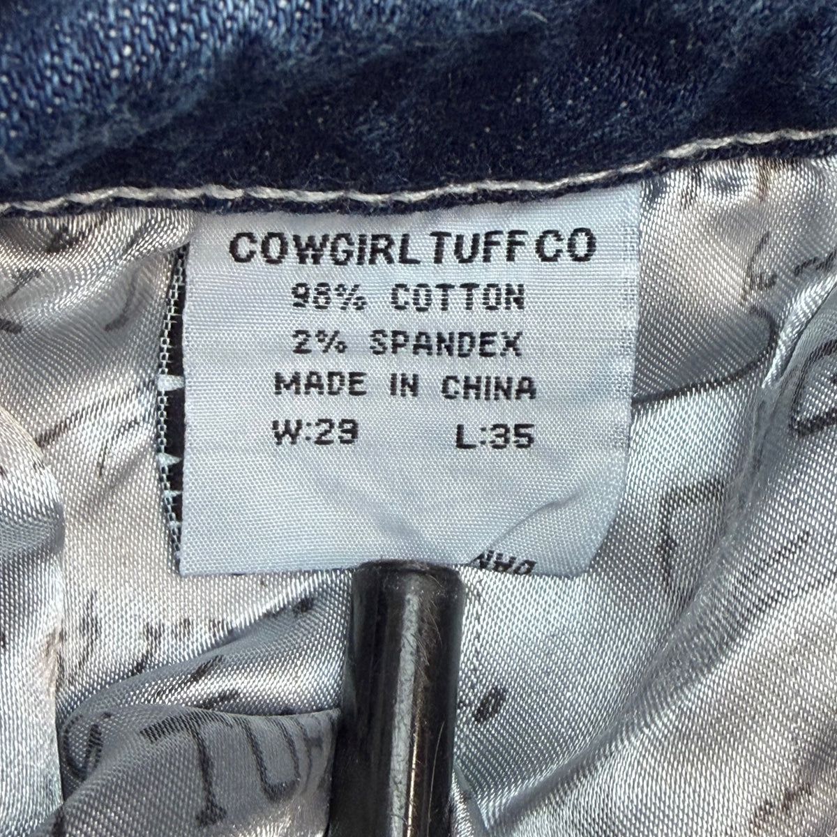 (W) Cowgirl Tuff Embroidered Sequin Double Lucky Jeans Blue