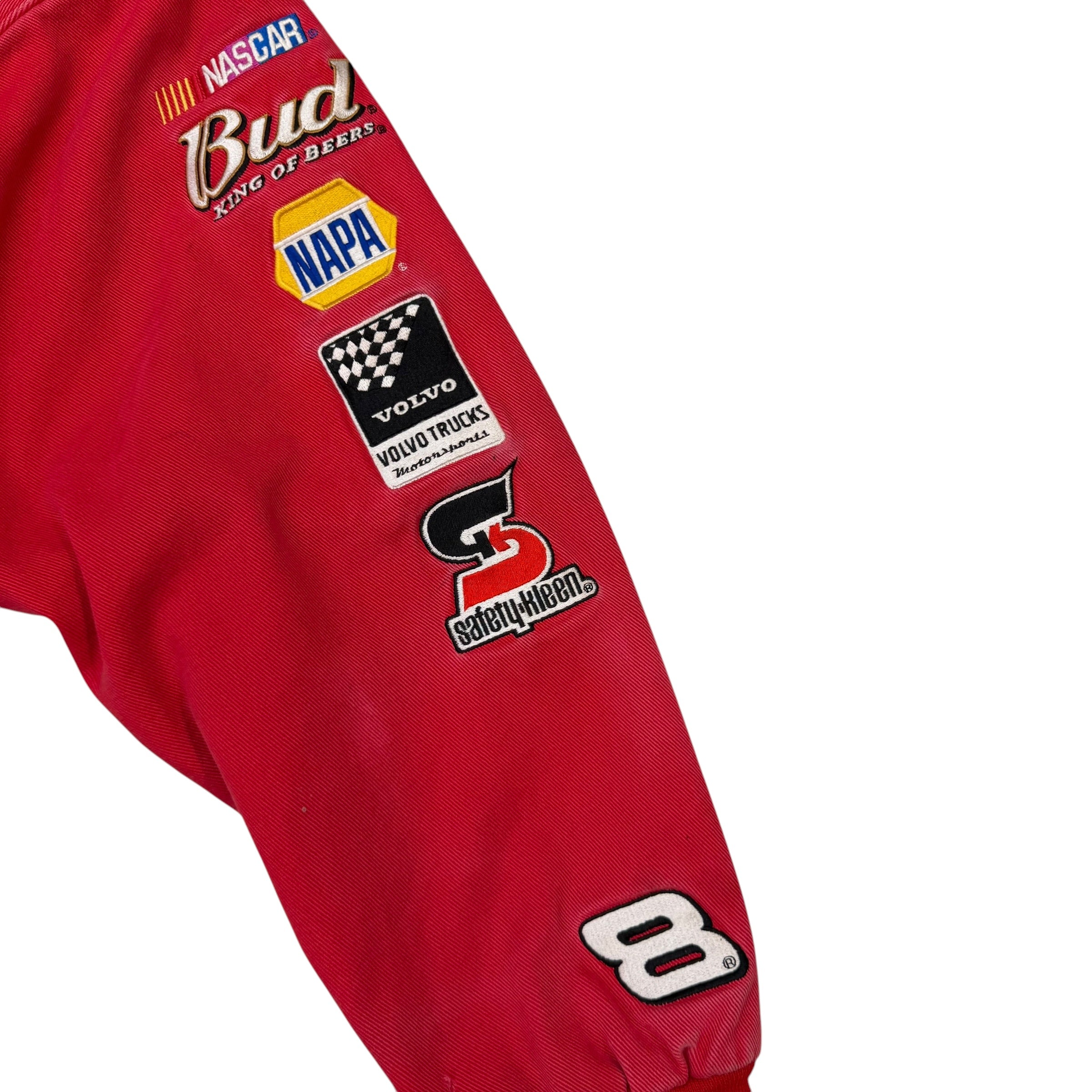 Vintage Chase Authentics Drivers Line Dale Earnhardt Jr Bud King Of Beers Racing Jacket Red