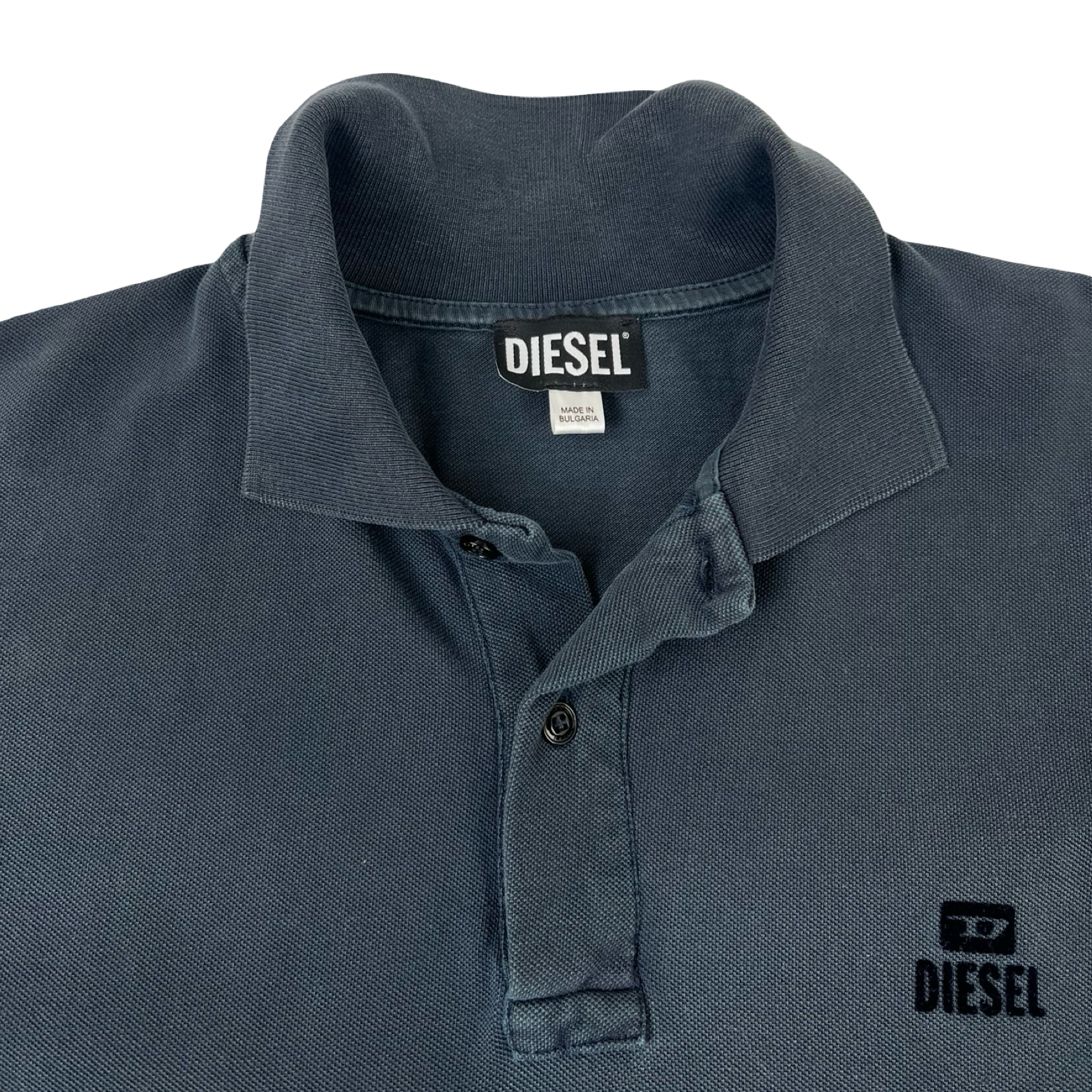Diesel Cotton Polo Shirt Navy Blue