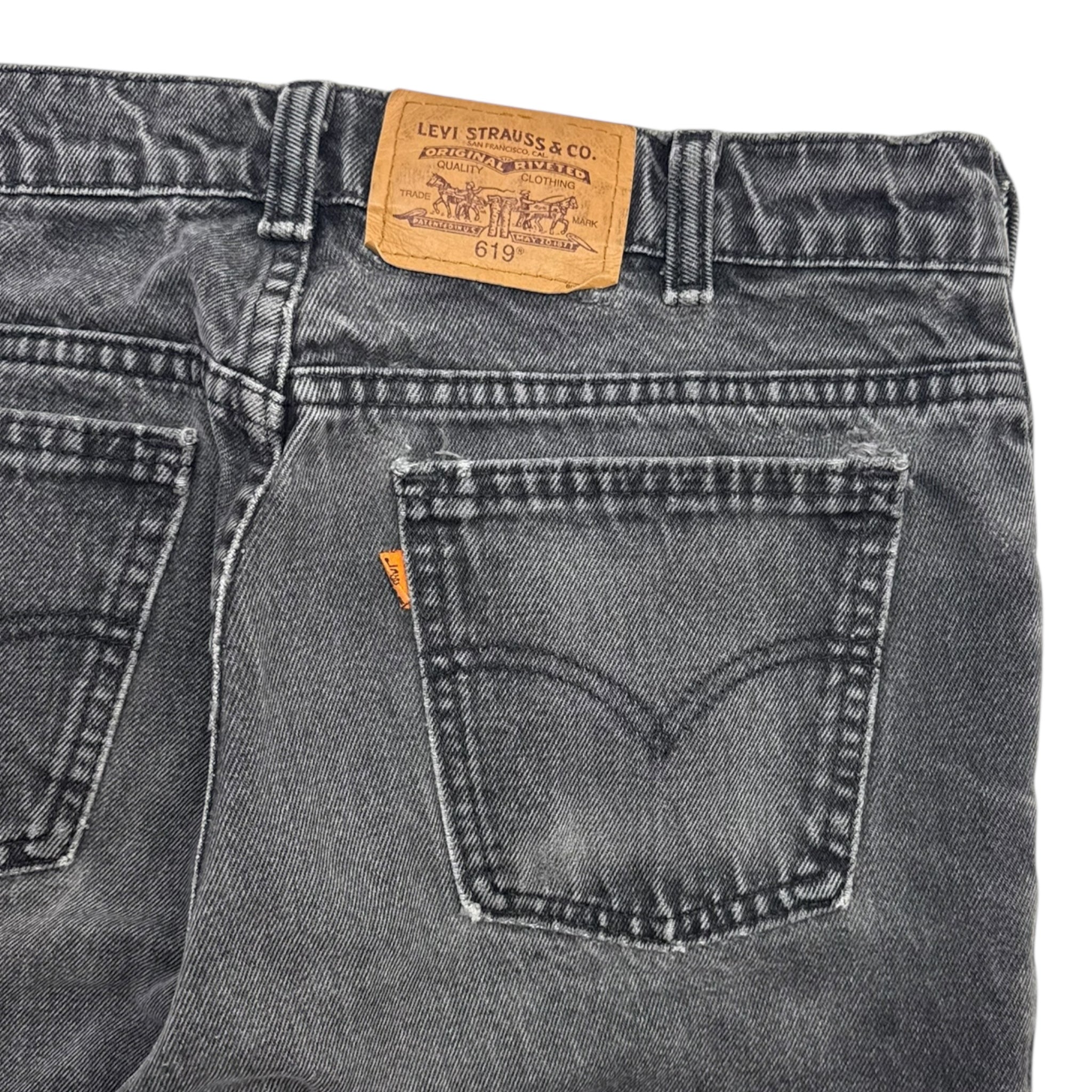 Vintage Levi's Orange Tab 619 Denim Washed Black