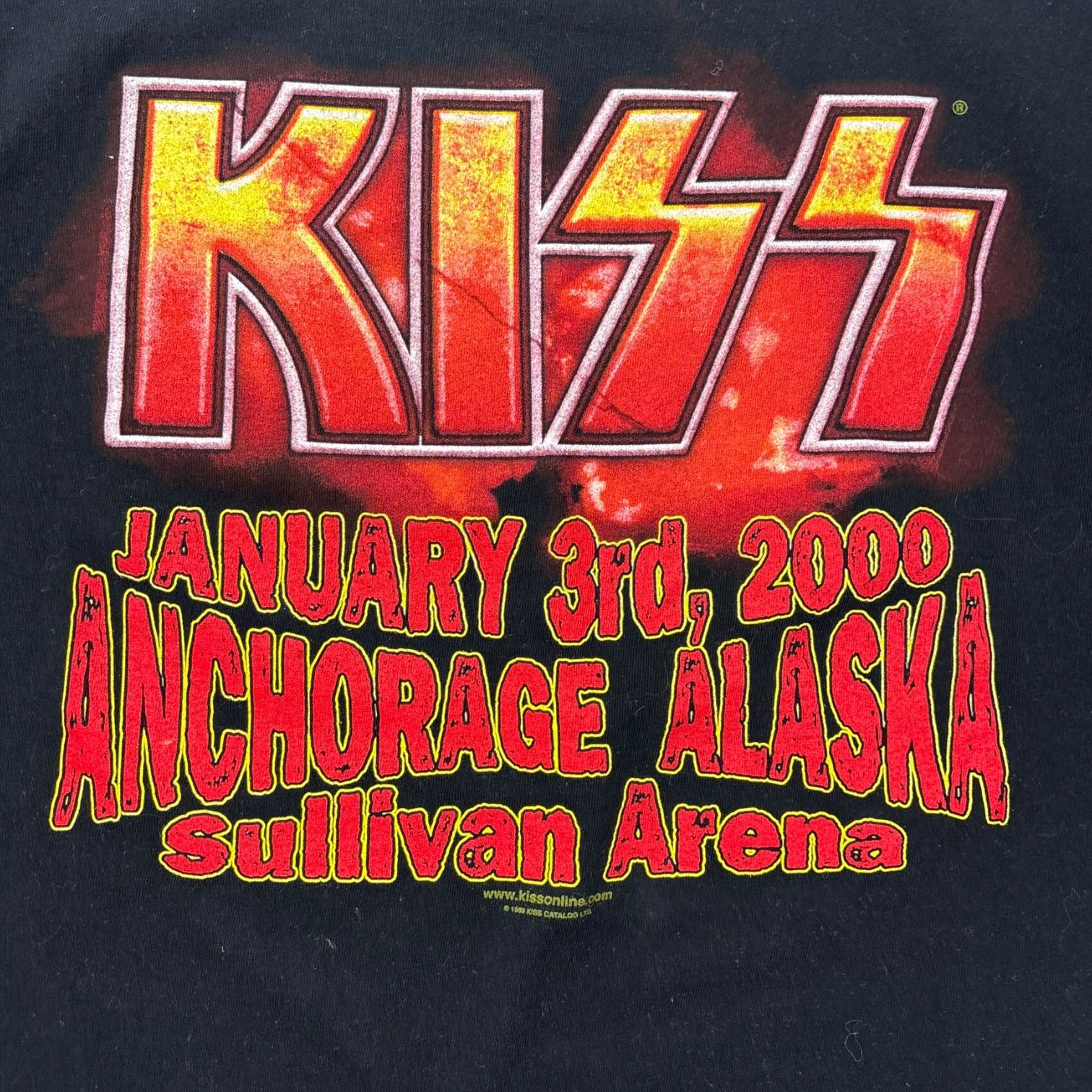 2000 Kiss Anchorage Alaska Tour Date T-Shirt